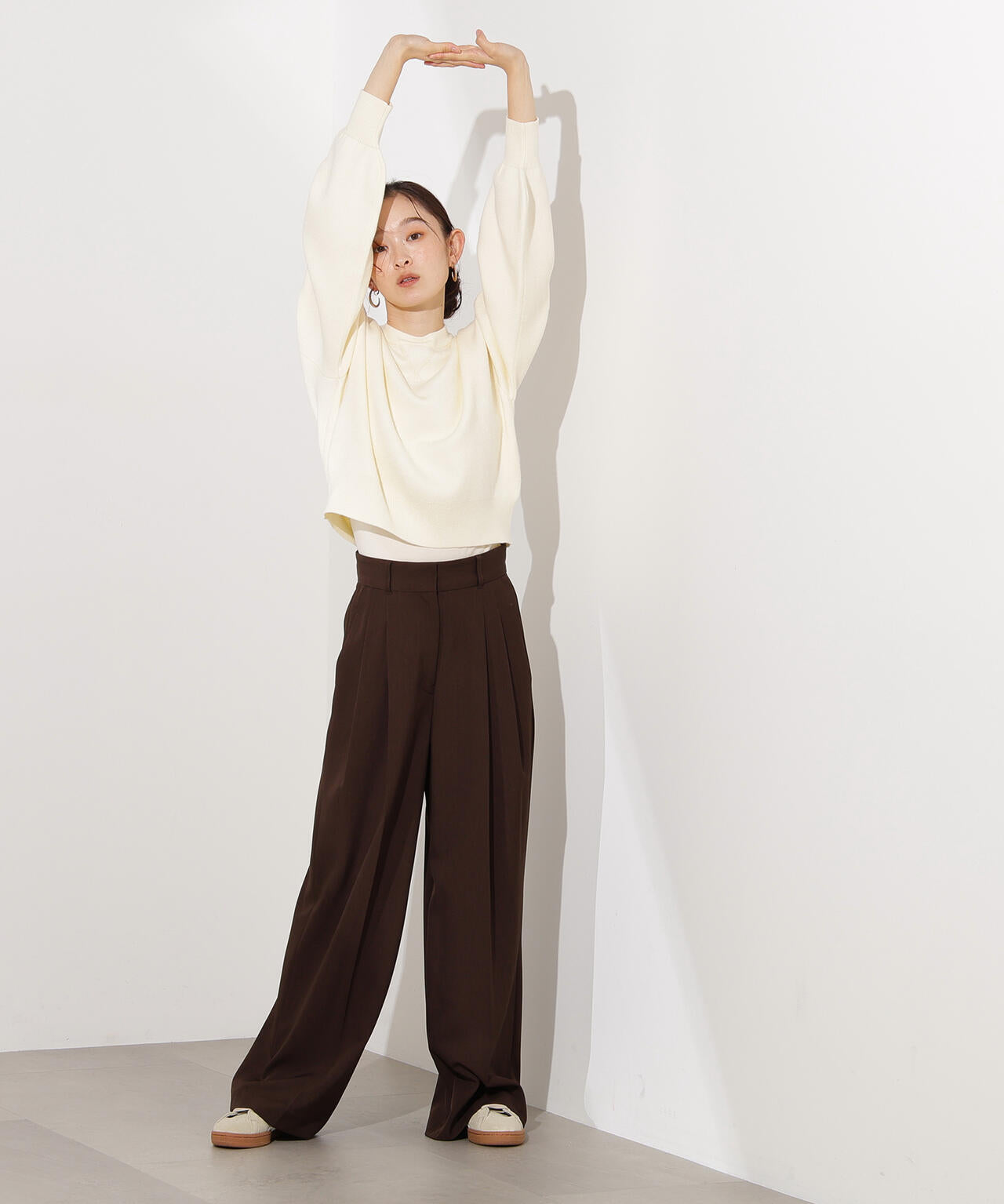 スウェットライクニットプルオーバー