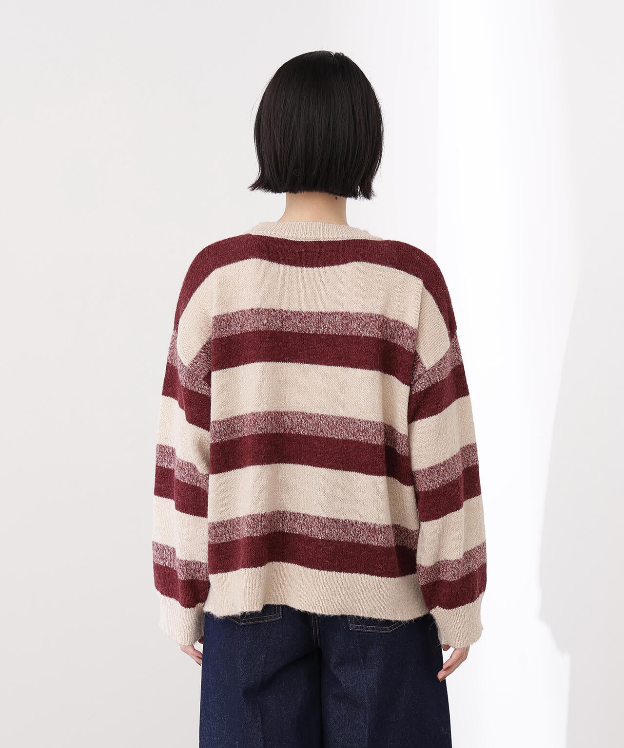 ヘアリーボーダーニット