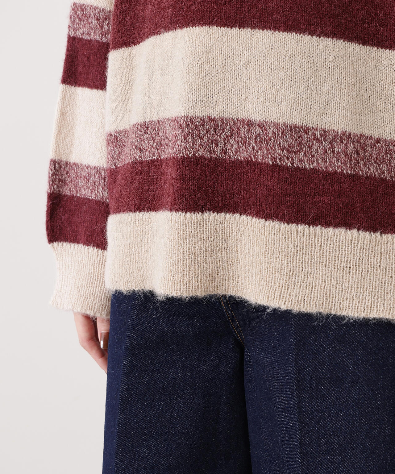 ヘアリーボーダーニット