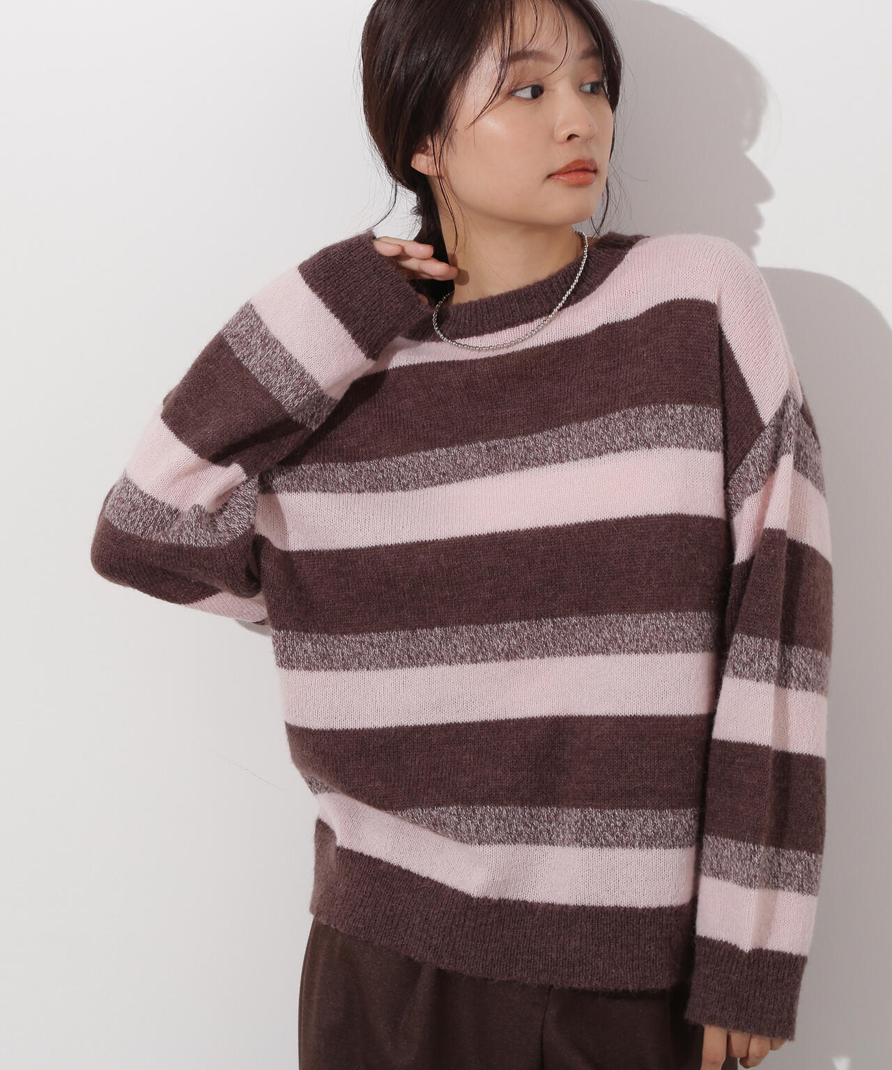 ヘアリーボーダーニット