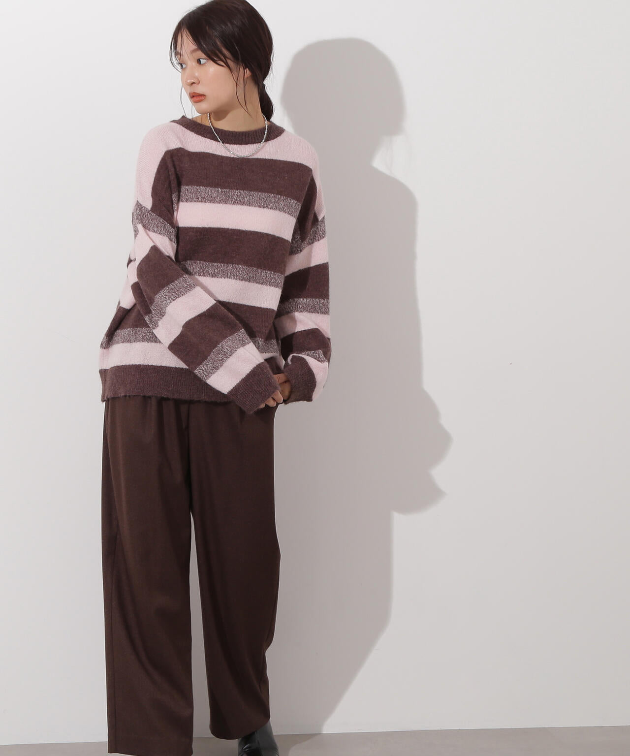 ヘアリーボーダーニット