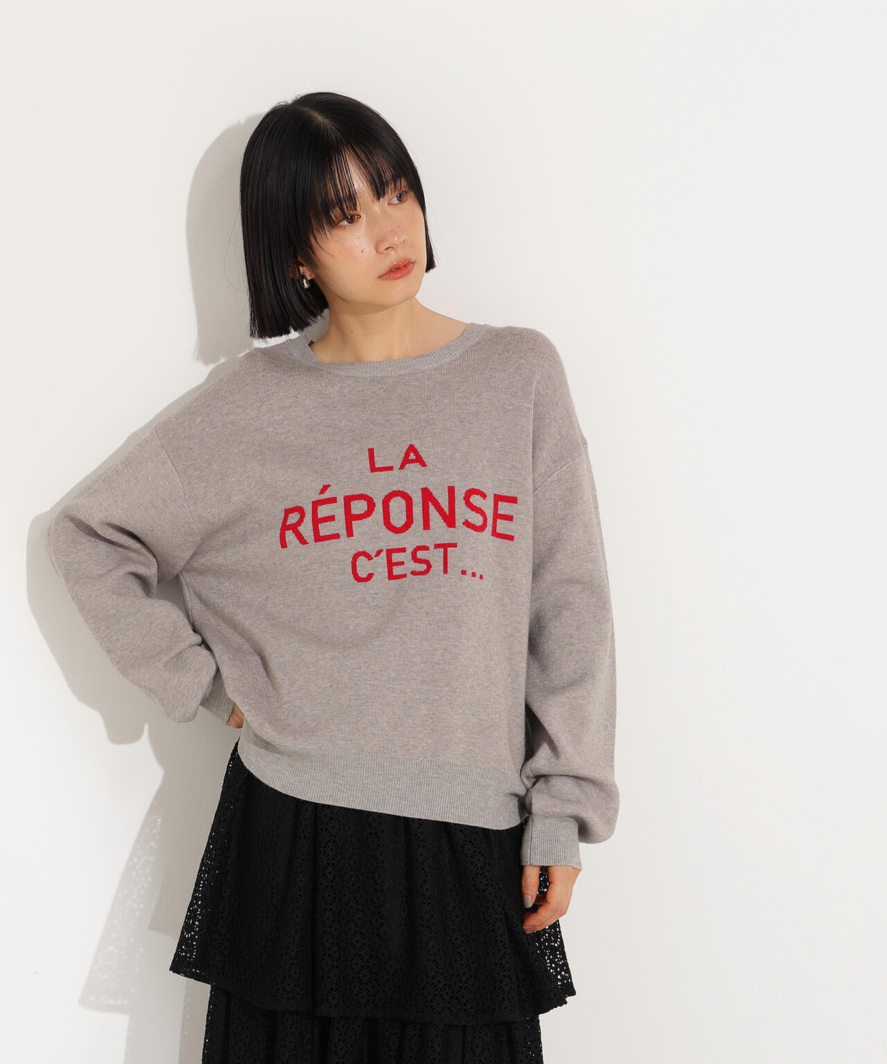 フレンチロゴジャガードニット