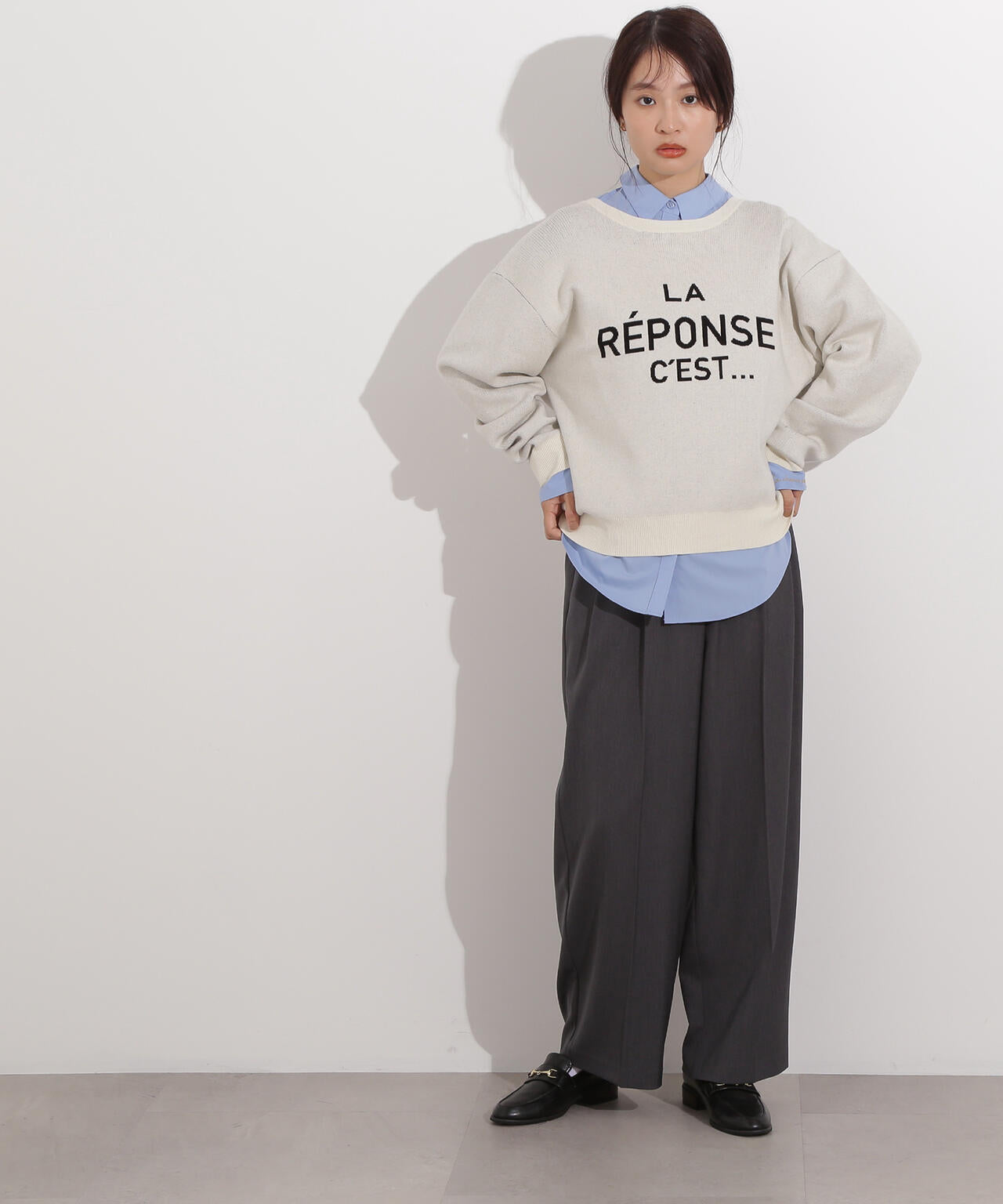 フレンチロゴジャガードニット