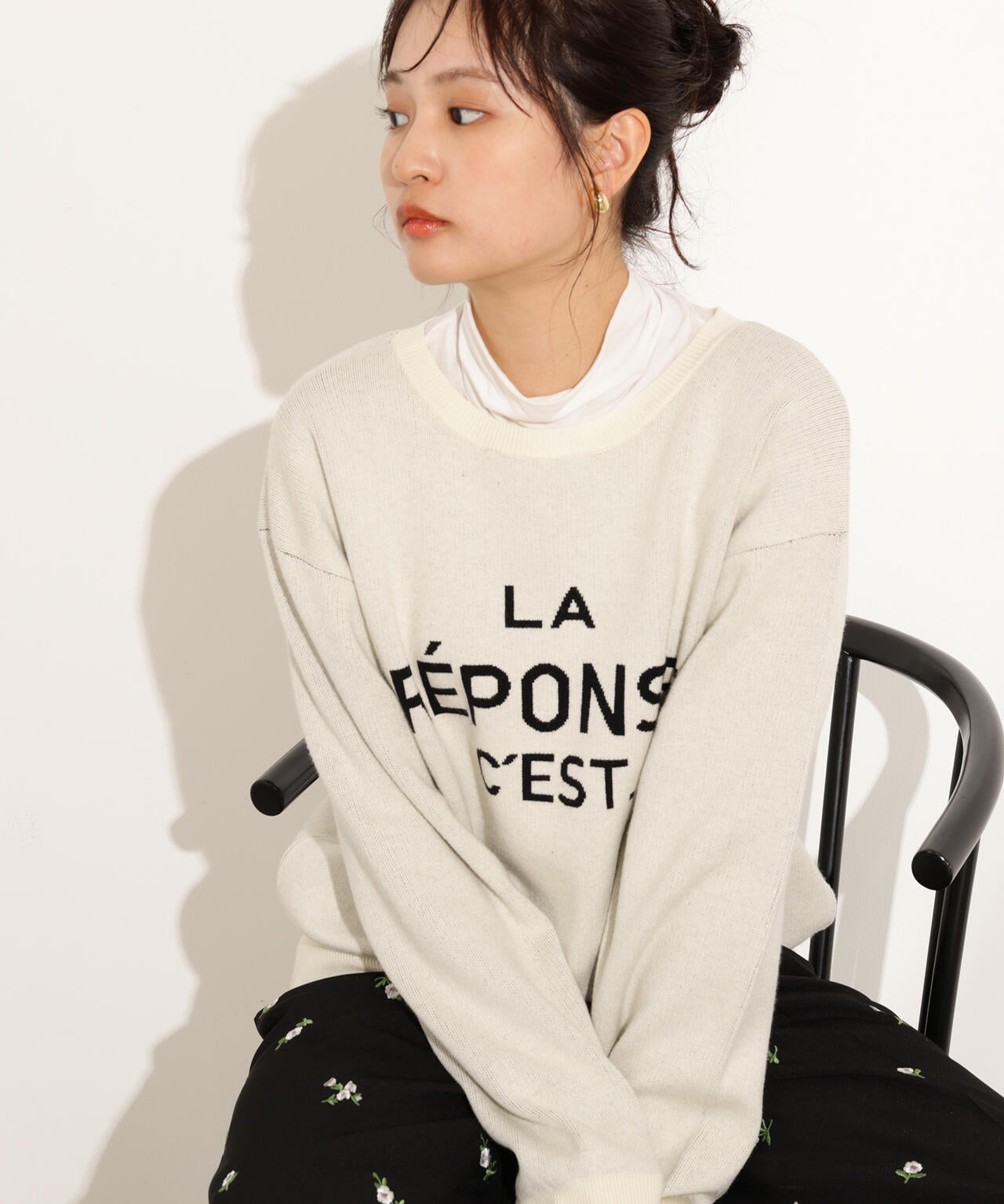 フレンチロゴジャガードニット