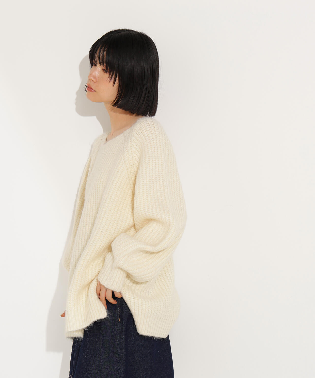 岸本セシルさん着用】バックシャンボクシーニット | N. Natural Beauty