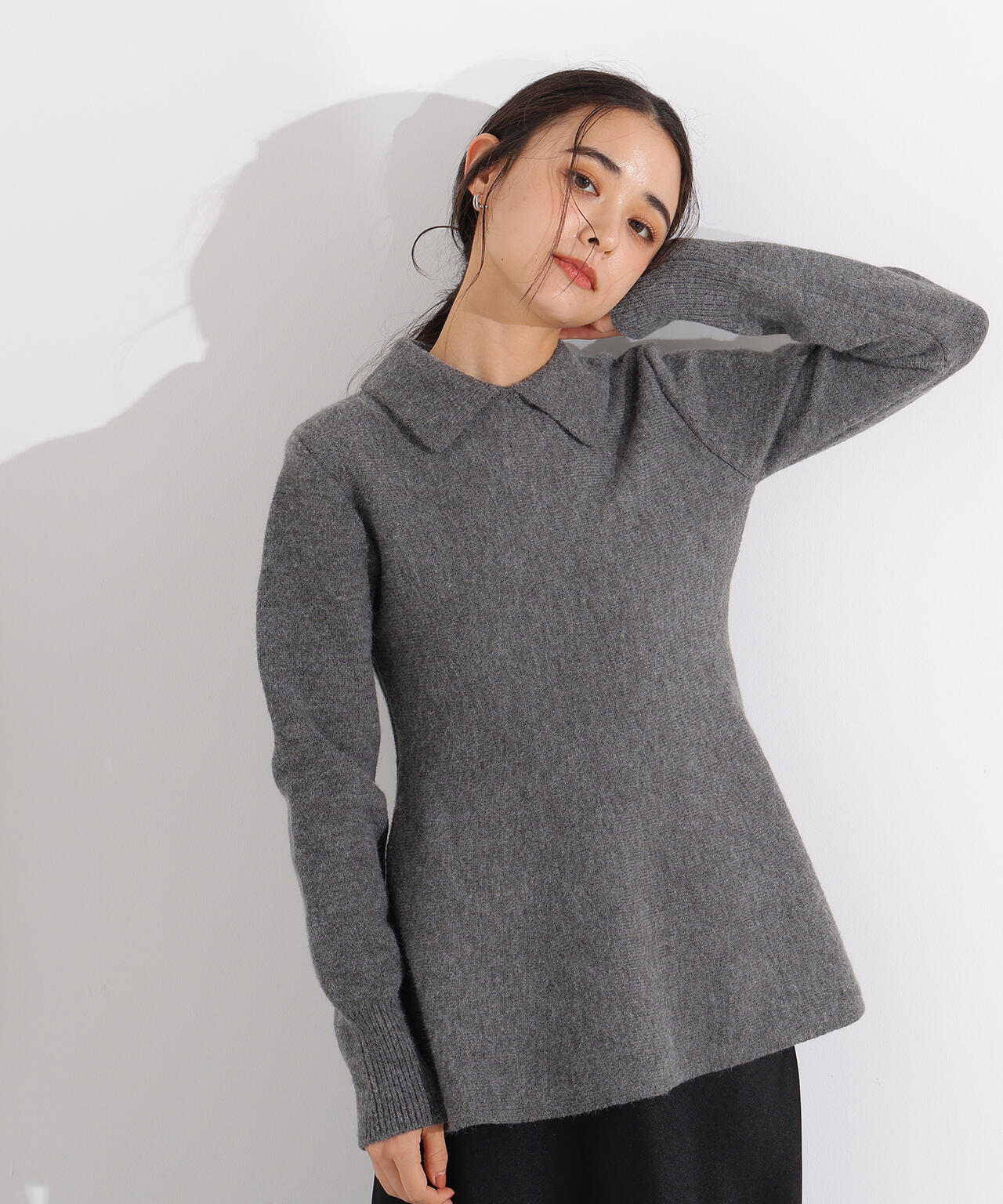 襟付きペプラムニット | N. Natural Beauty Basic*（エヌ ナチュラル