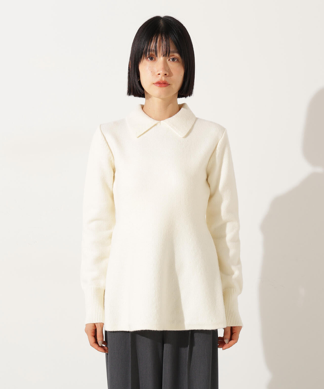 エヌ ナチュラルビューティーベーシック（N．Natural Beauty Basic*）/襟付きペプラムニット 襟付きペプラムニット | N. Natural Beauty Basic*（エヌ ナチュラル