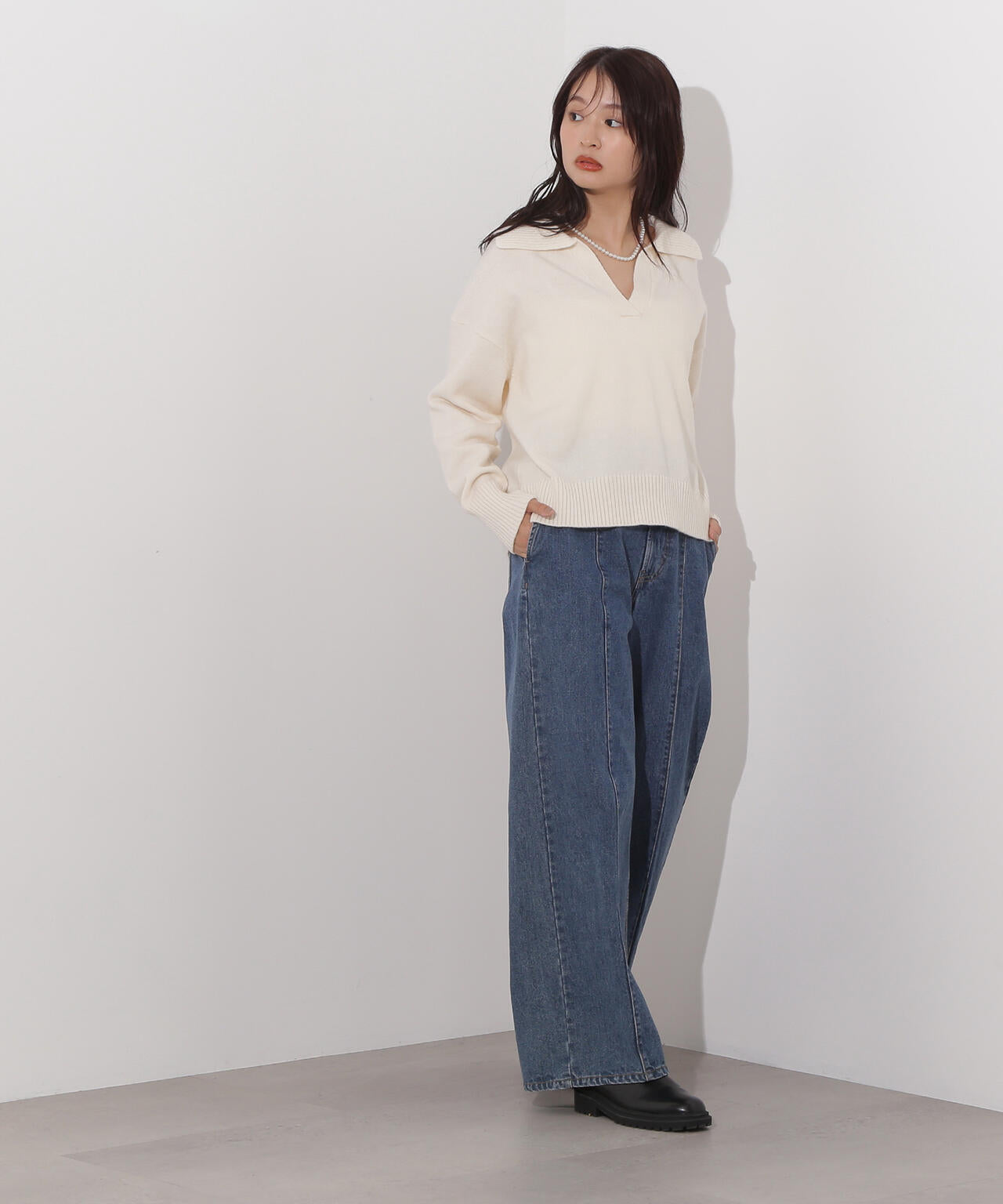 開襟ボクシーニット | N. Natural Beauty Basic*（エヌ ナチュラル