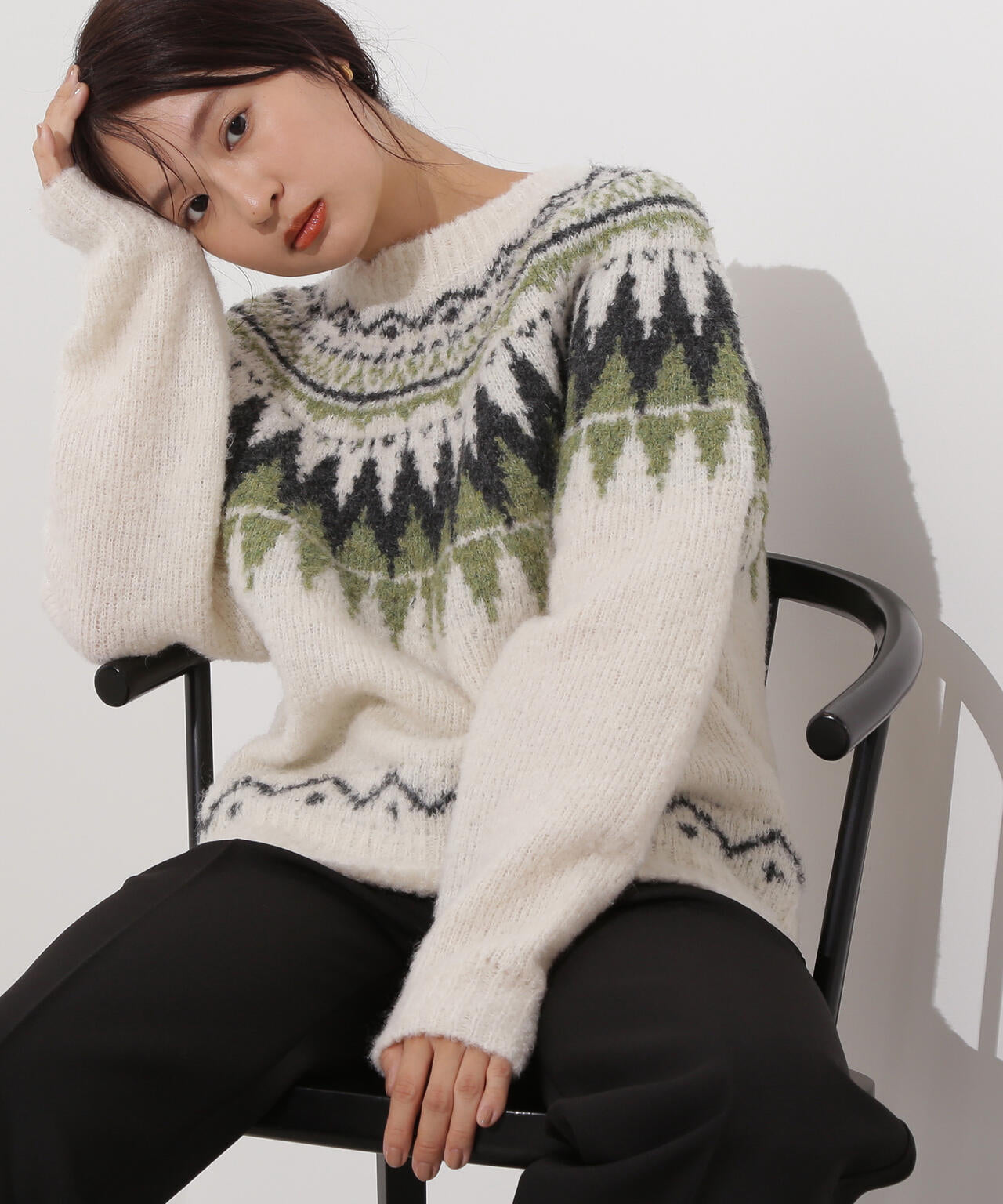 【岸本セシルさん着用】ノルディックニット