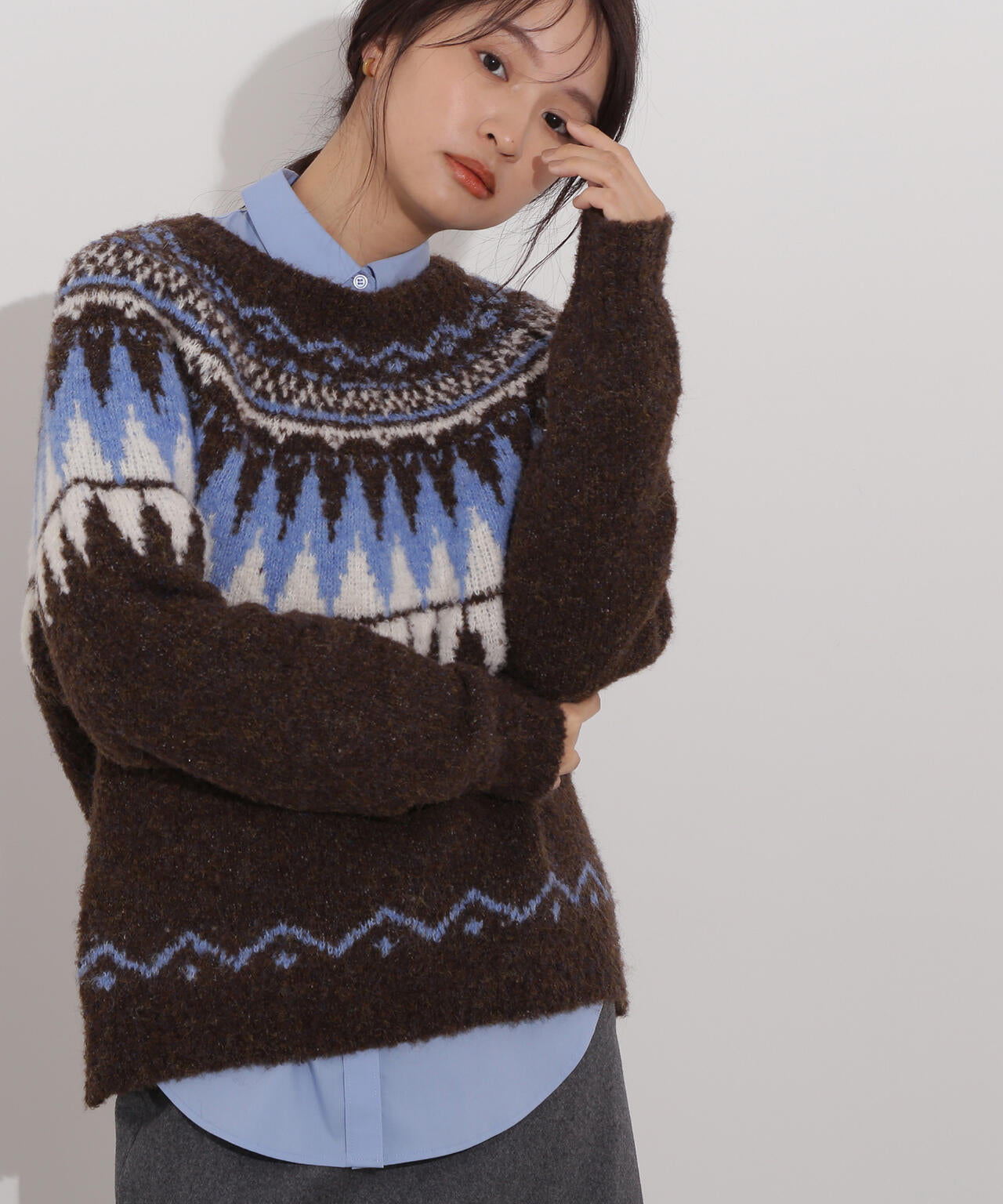 【岸本セシルさん着用】ノルディックニット