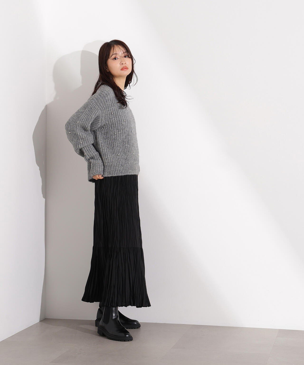 スタッズ畦ニット | N. Natural Beauty Basic*（エヌ ナチュラル