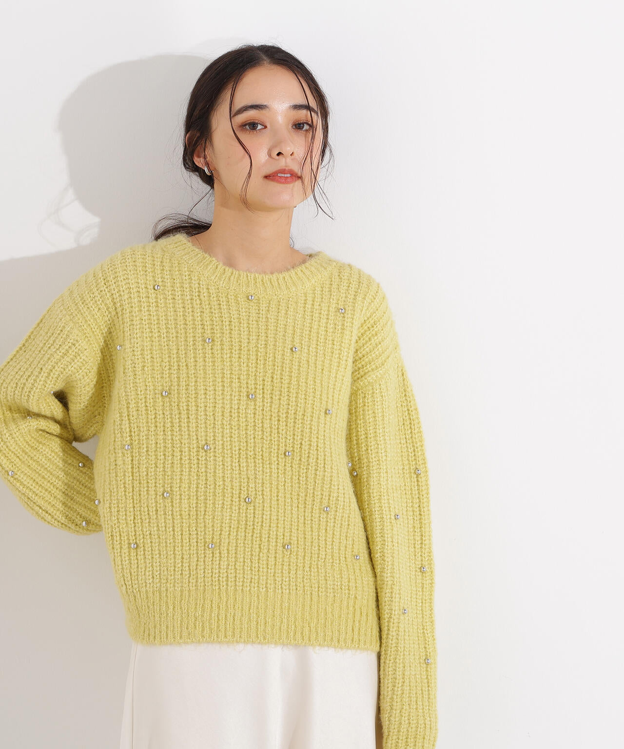 新品未使用　NKNIT 2022年　ニット　ピンク　カシミア 洗える】カシミヤブレンド クルーネック ニット （ニット・セーター