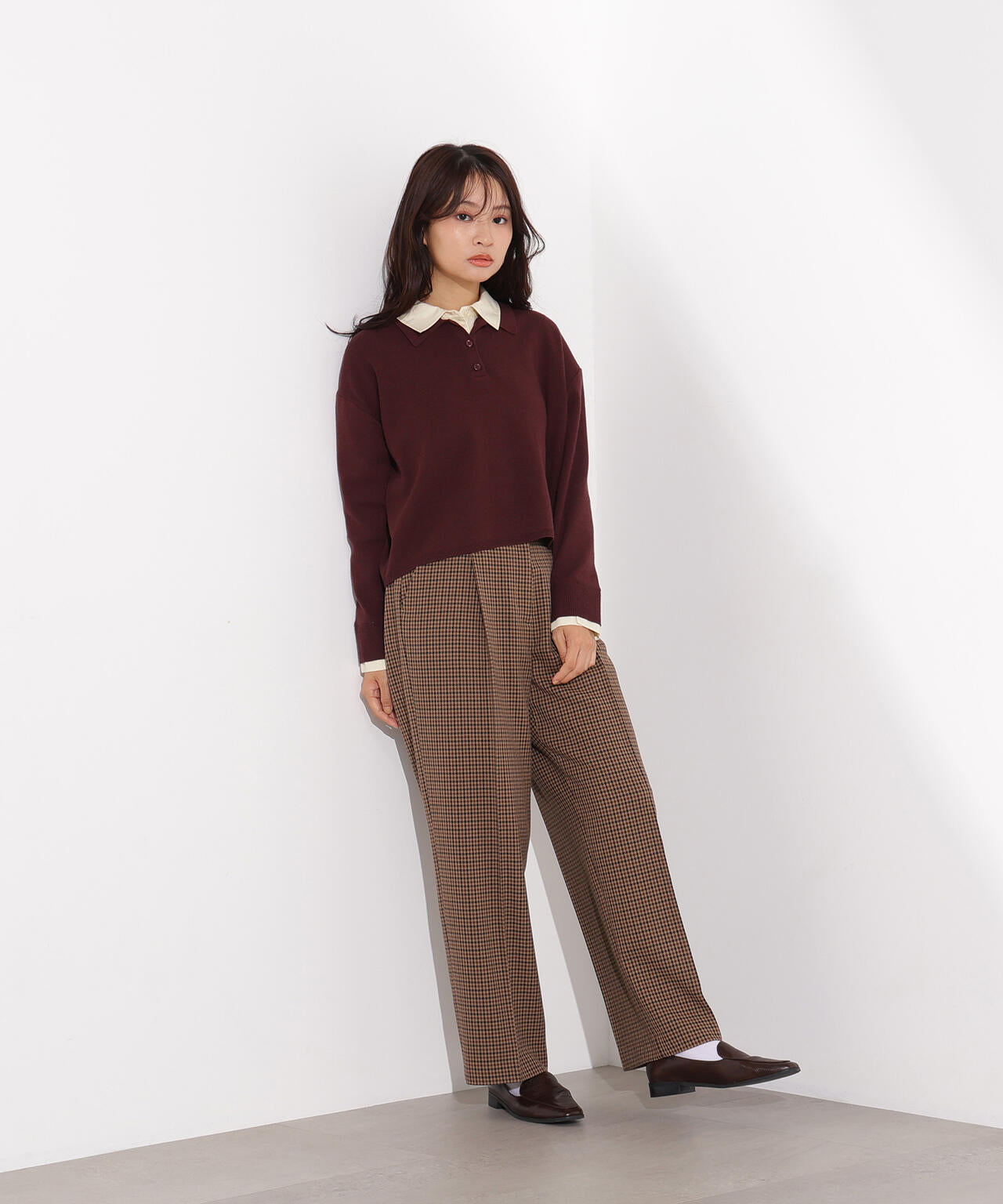 シャツレイヤードニット