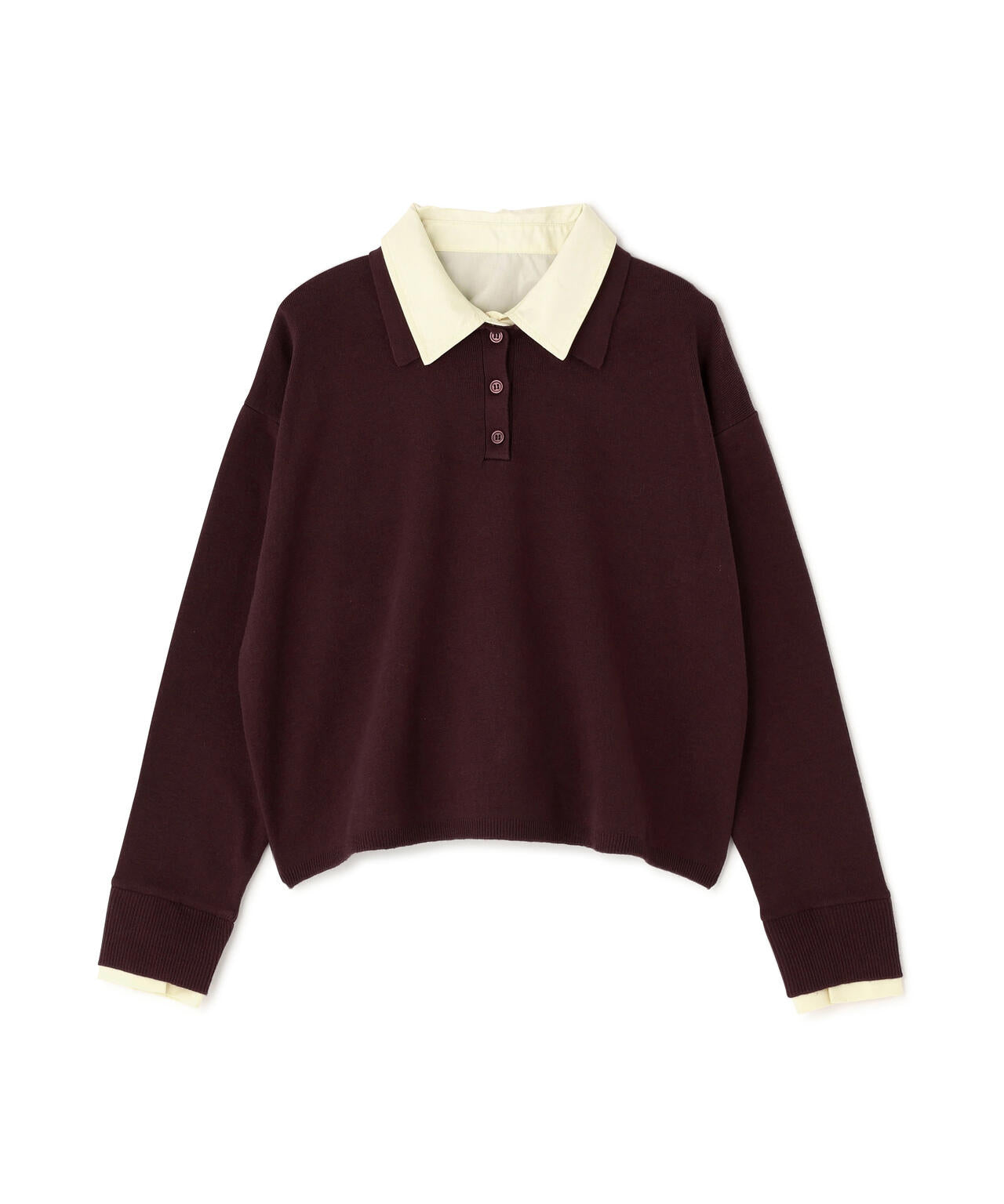 DHOLIC シャツレイヤードニットミニワンピース シャツレイヤードミニ