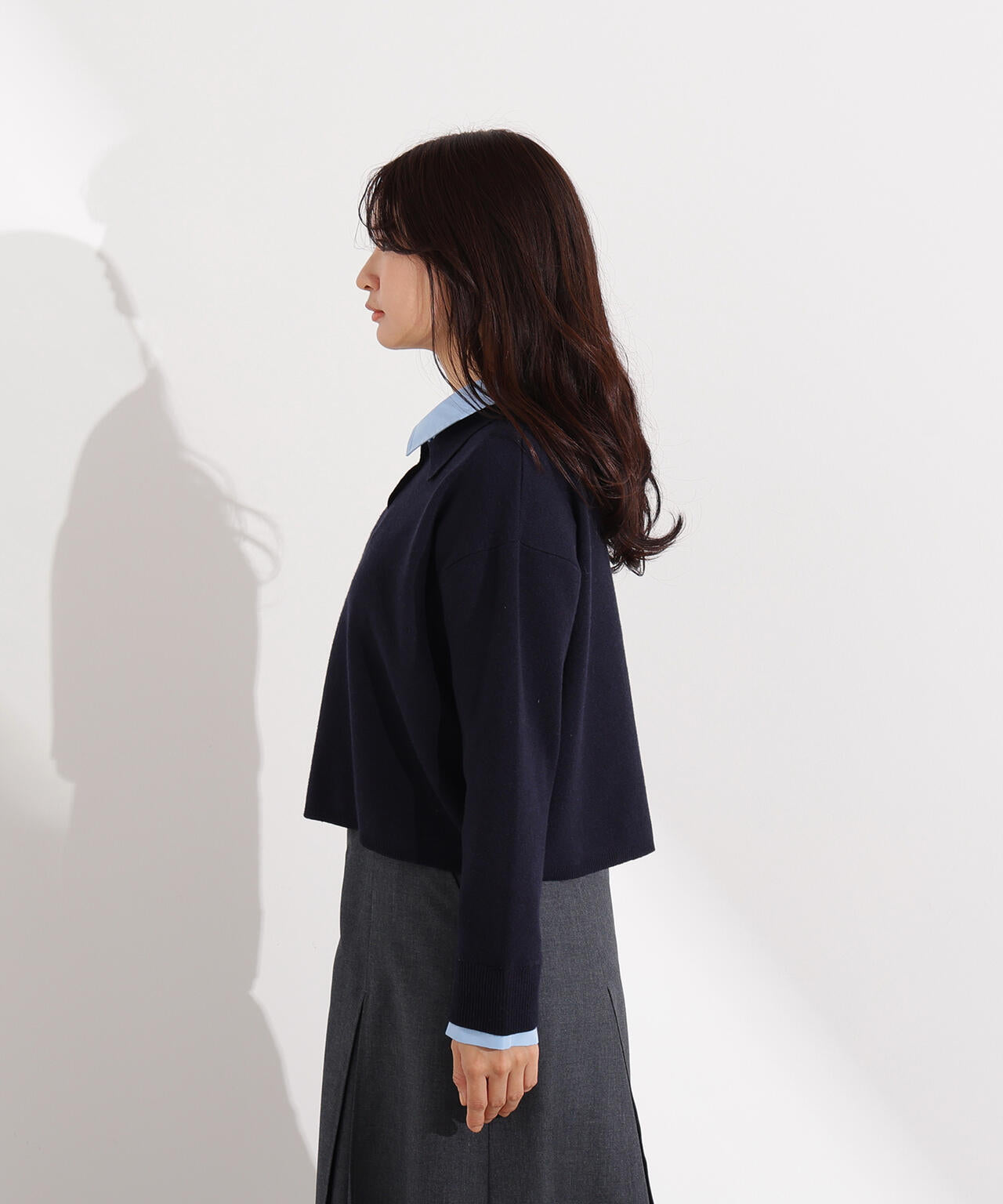 シャツレイヤードニット