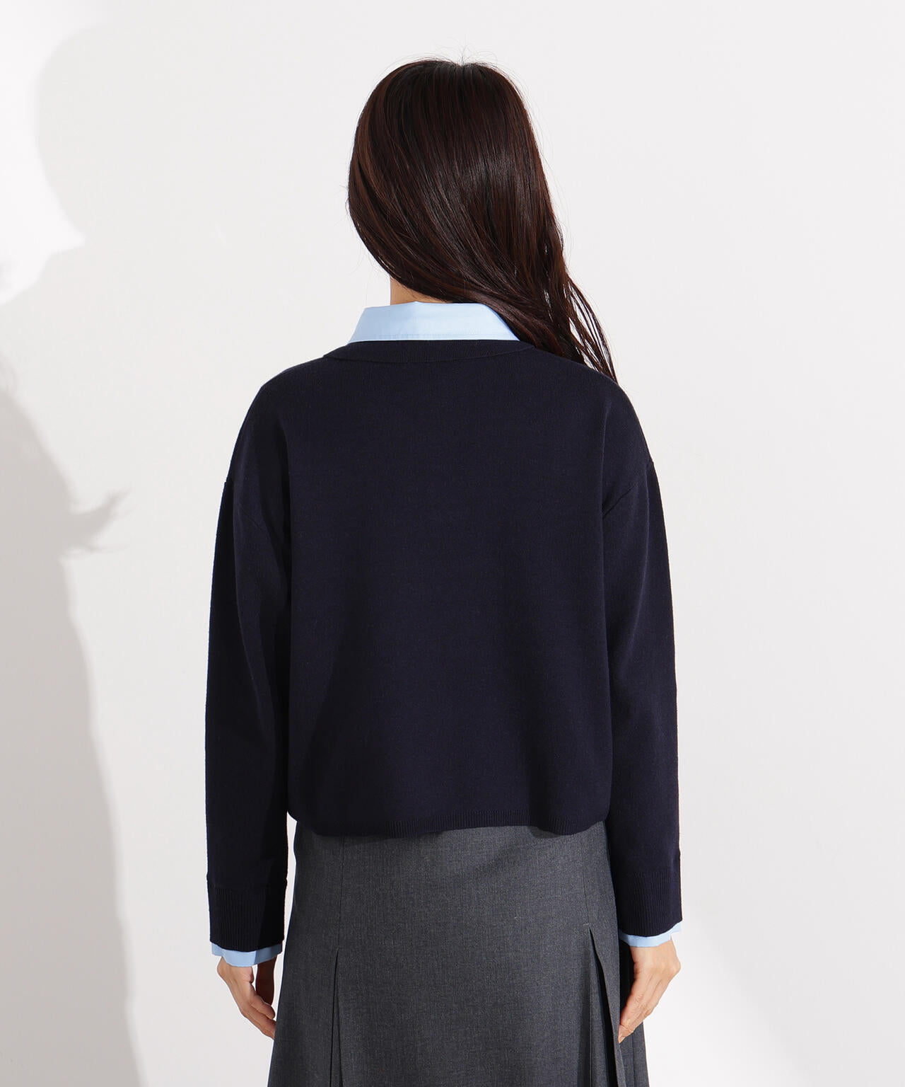 シャツレイヤードニット