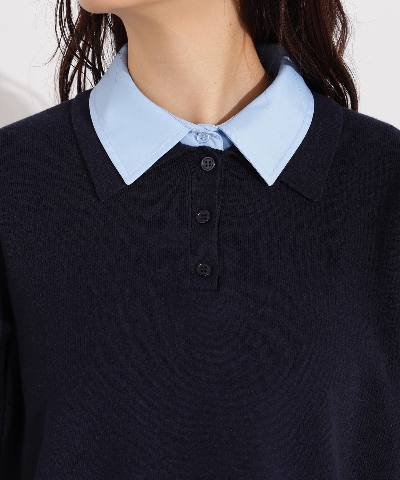 シャツレイヤードニット