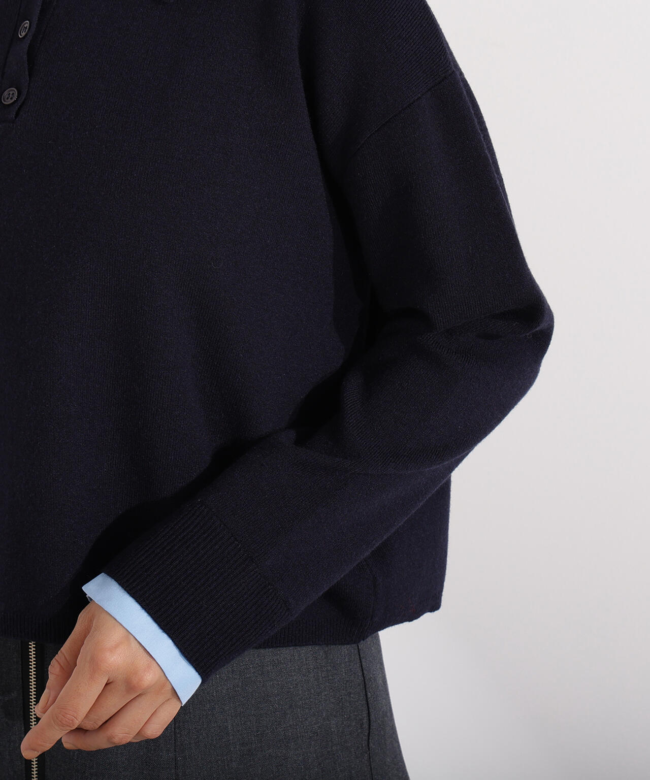 シャツレイヤードニット