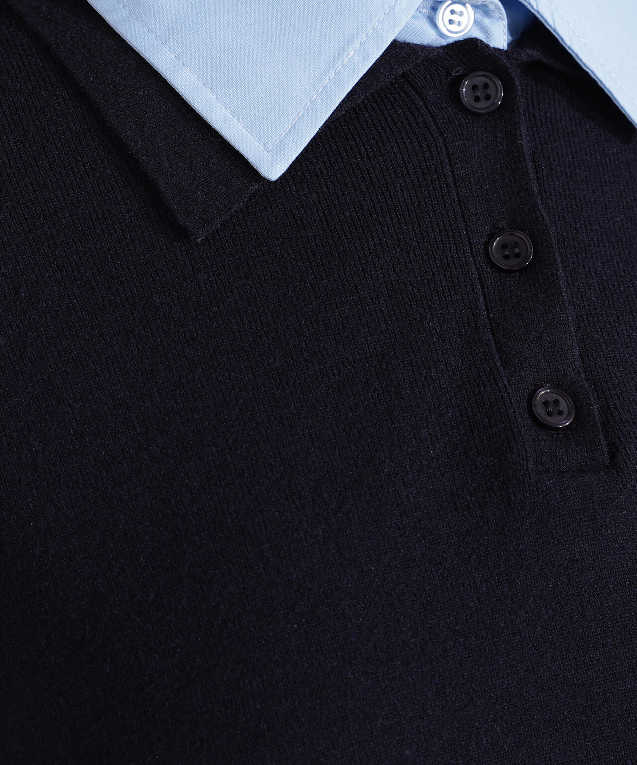 シャツレイヤードニット