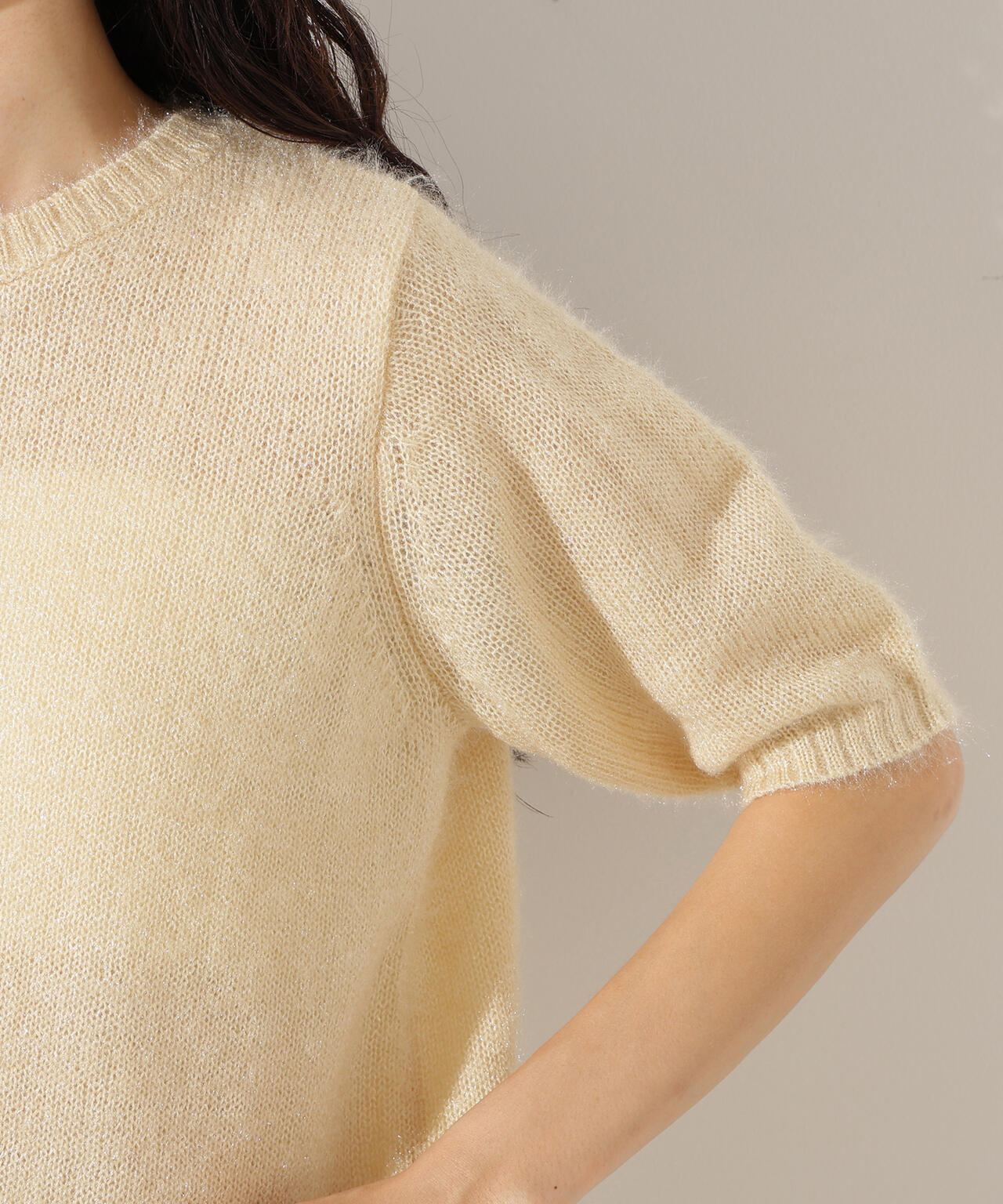 トップス Mintkom セール】コード刺繍風 モックネックニットトップス/TOPS（ニット