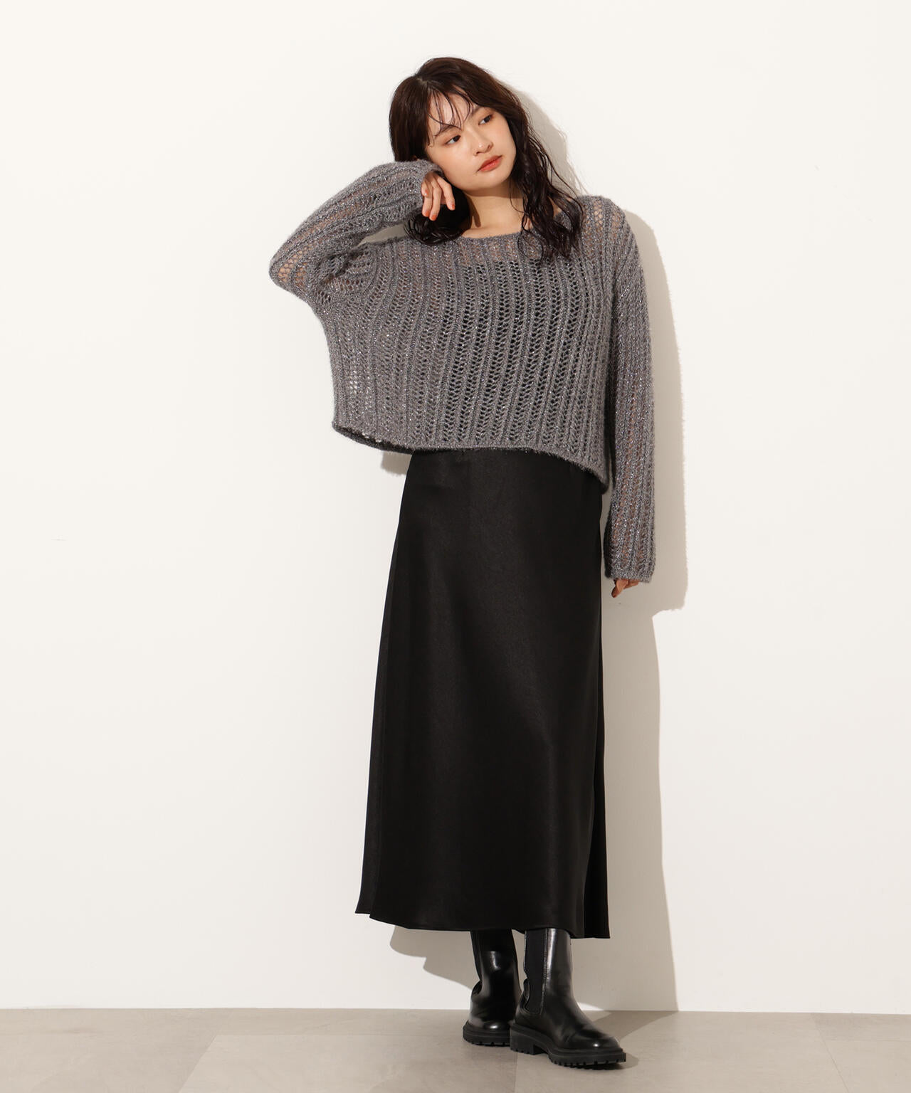 小室安未さん着用】クロップド透かし編みニット | N. Natural Beauty