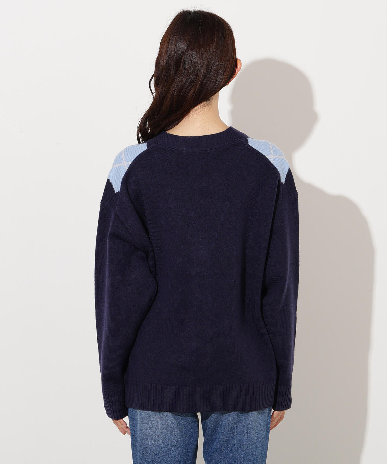 【岸本セシルさん着用】アーガイルニットカーディガン