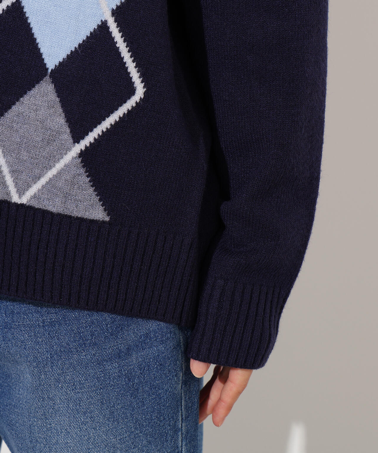 【岸本セシルさん着用】アーガイルニットカーディガン