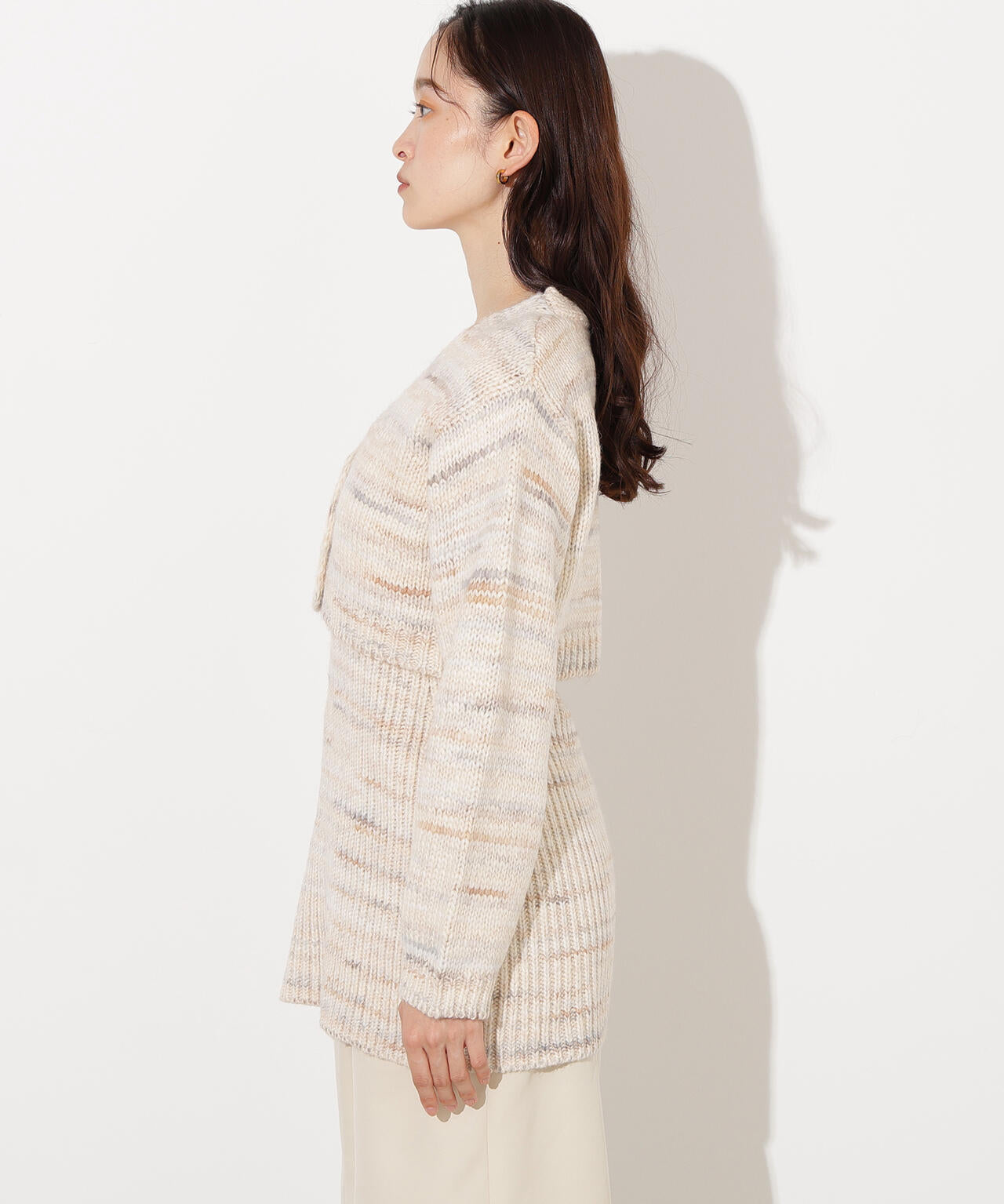 ミックスカラーチュニック＆ショートカーディガン