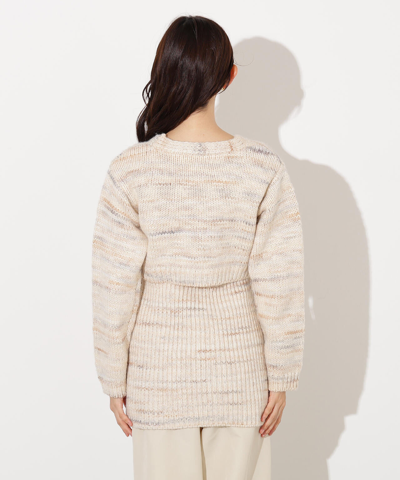 ミックスカラーチュニック＆ショートカーディガン