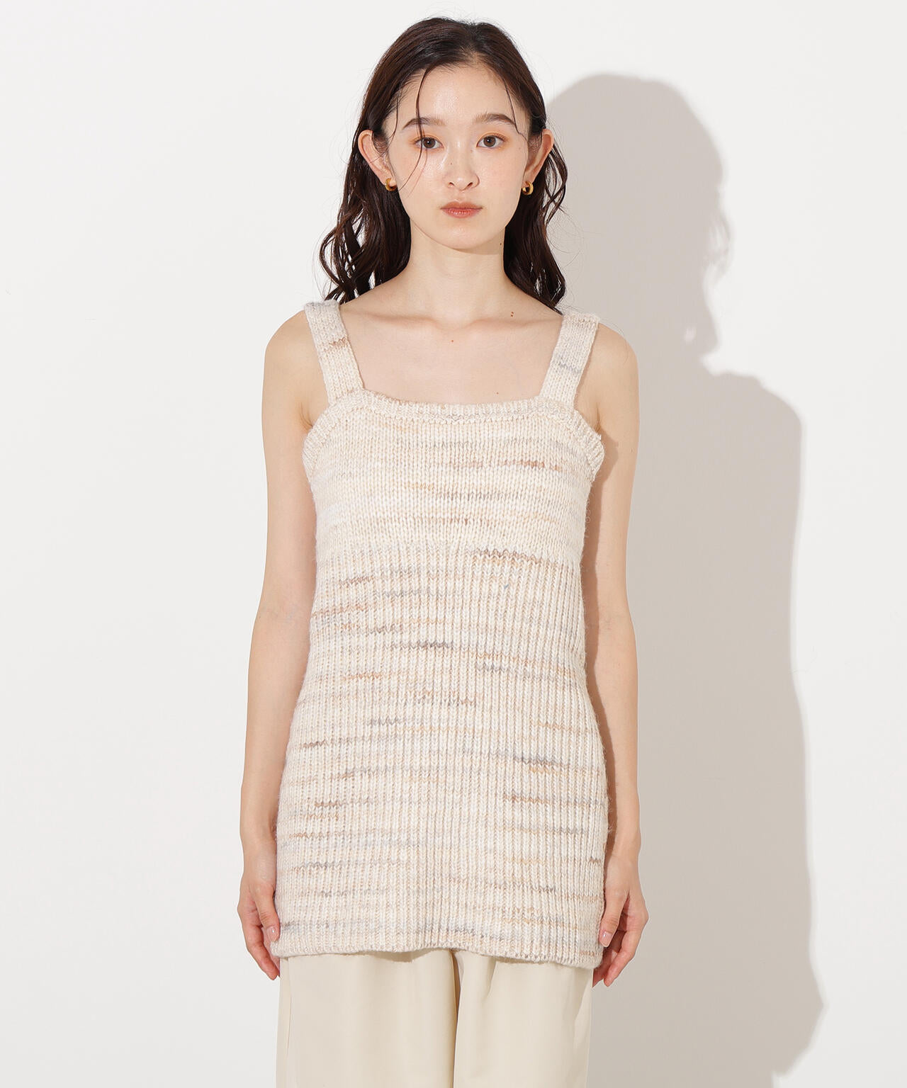 ミックスカラーチュニック＆ショートカーディガン