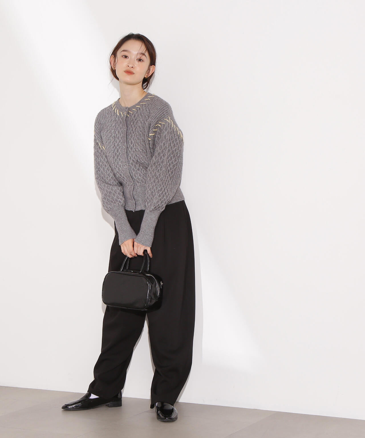 岸本セシルさん着用】ケーブルステッチカーディガン | N. Natural