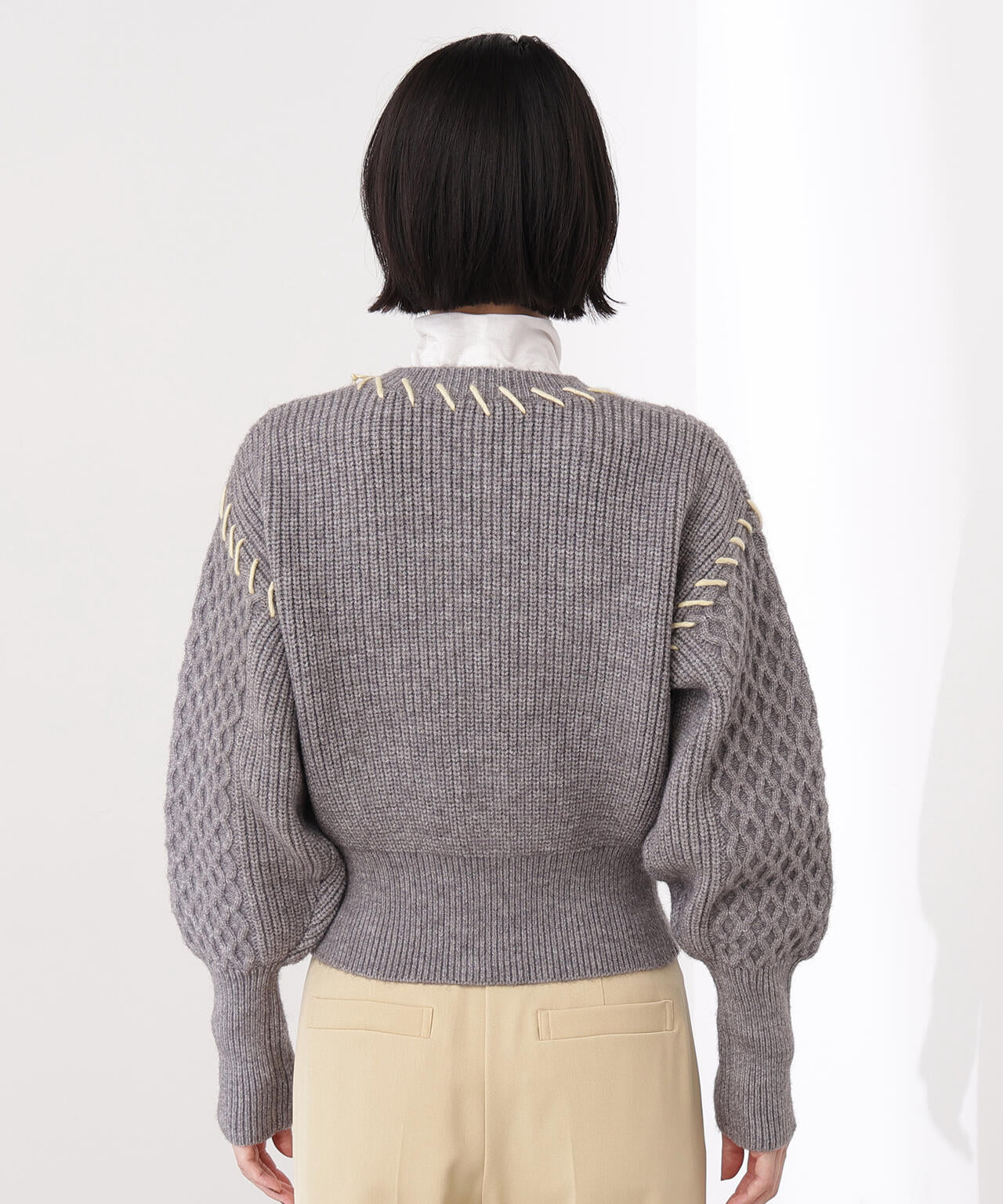 【岸本セシルさん着用】ケーブルステッチカーディガン