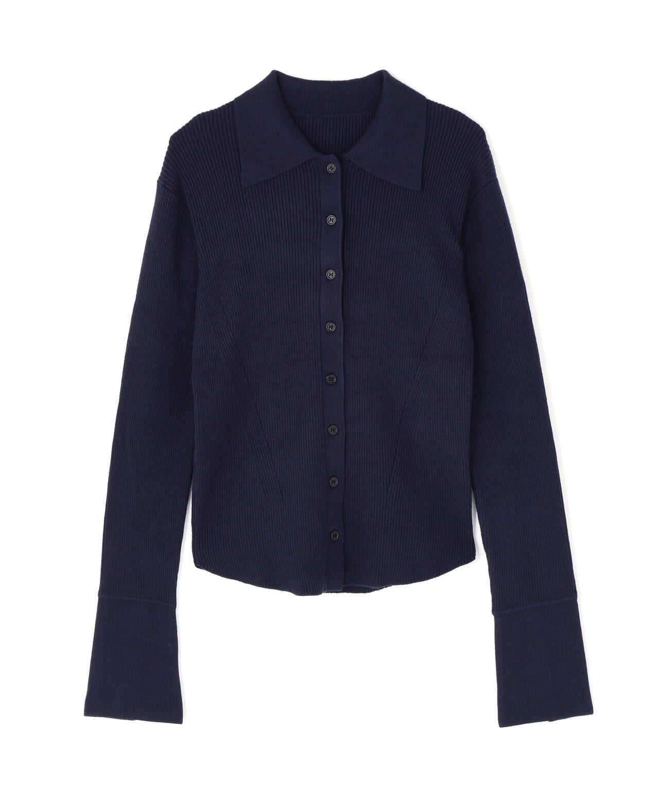 【岸本セシルさん着用】ポロ襟フレアカフスニット