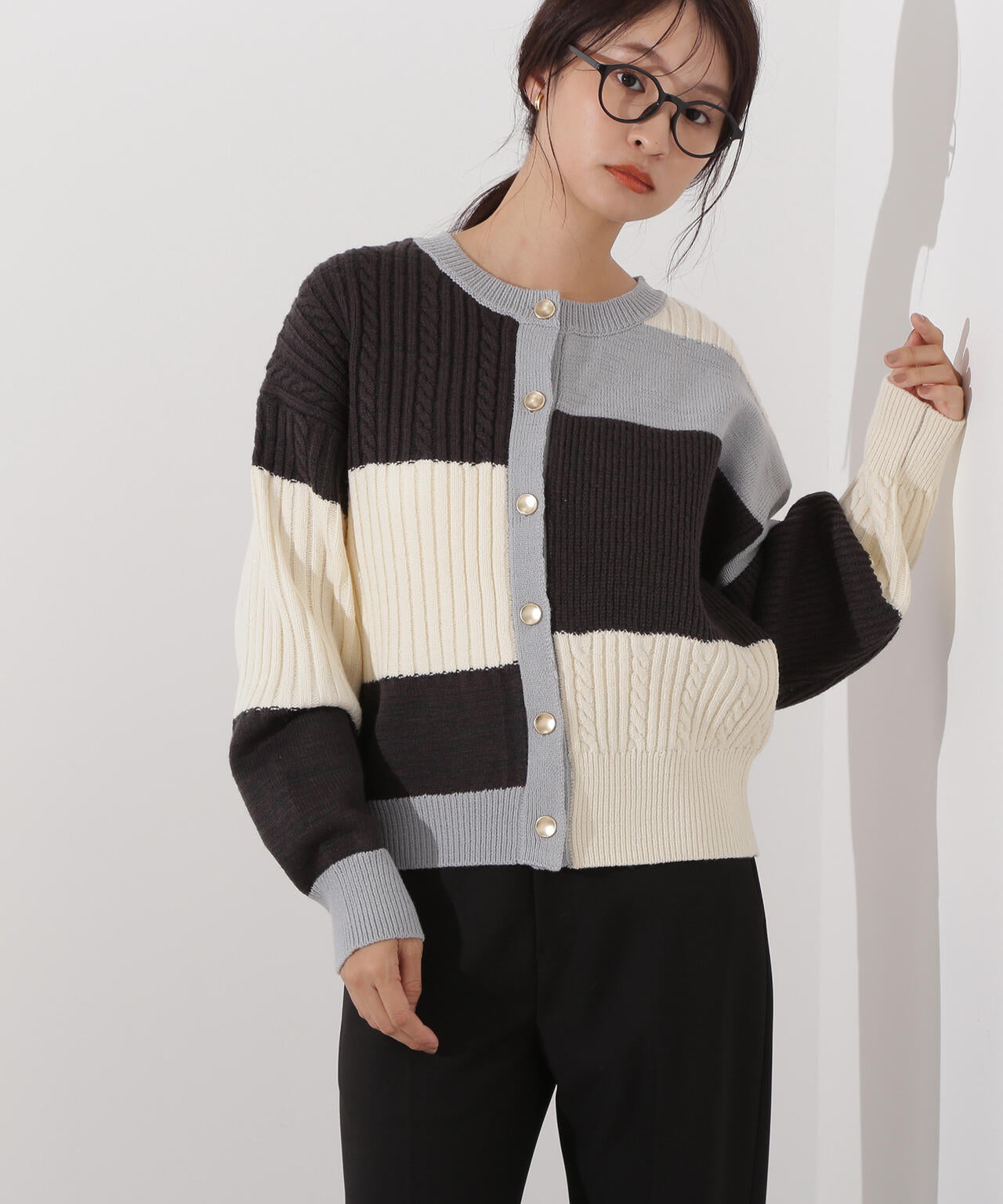 カラーブロッキングカーディガン | N. Natural Beauty Basic*（エヌ