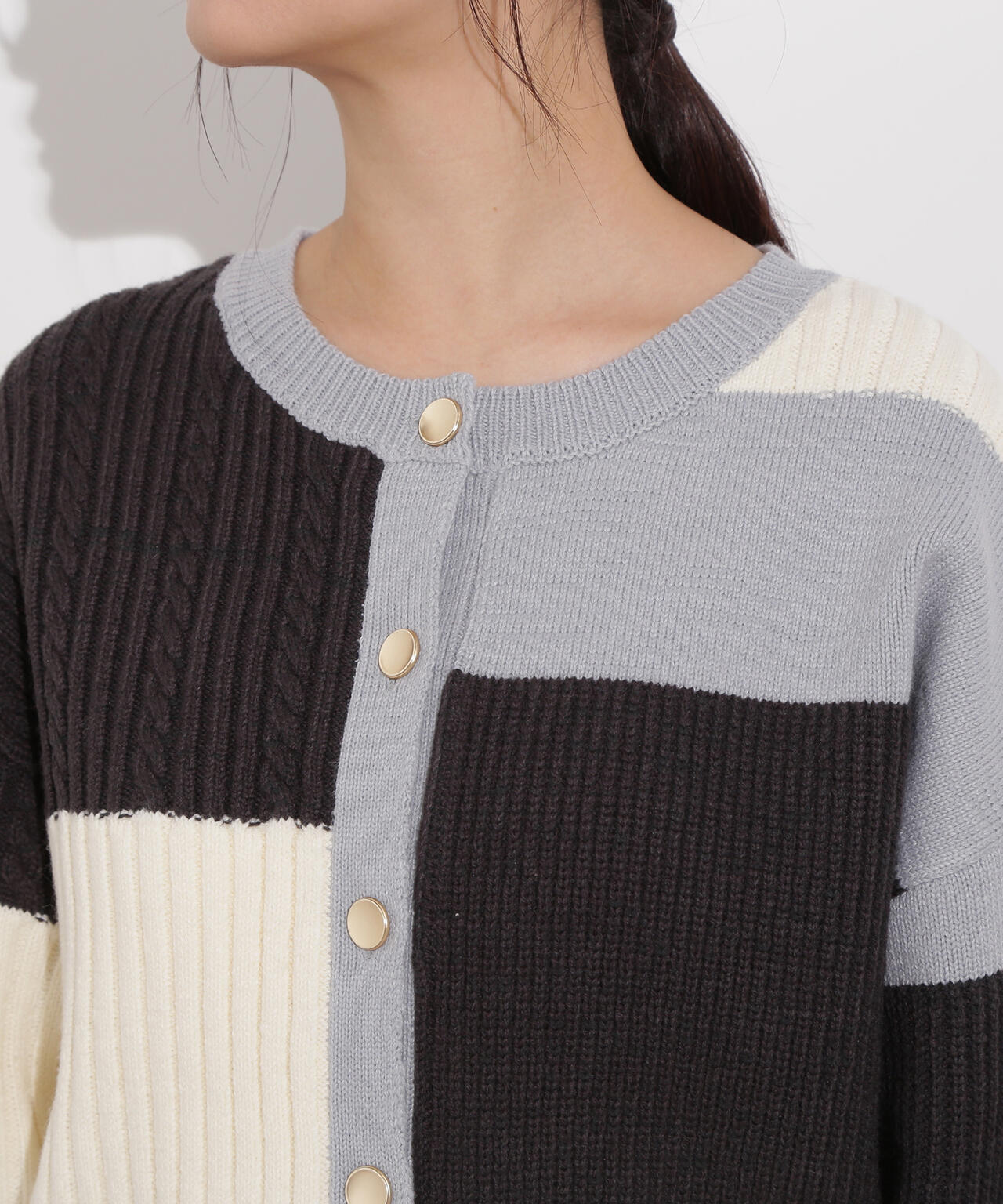 カラーブロッキングカーディガン | N. Natural Beauty Basic*（エヌ