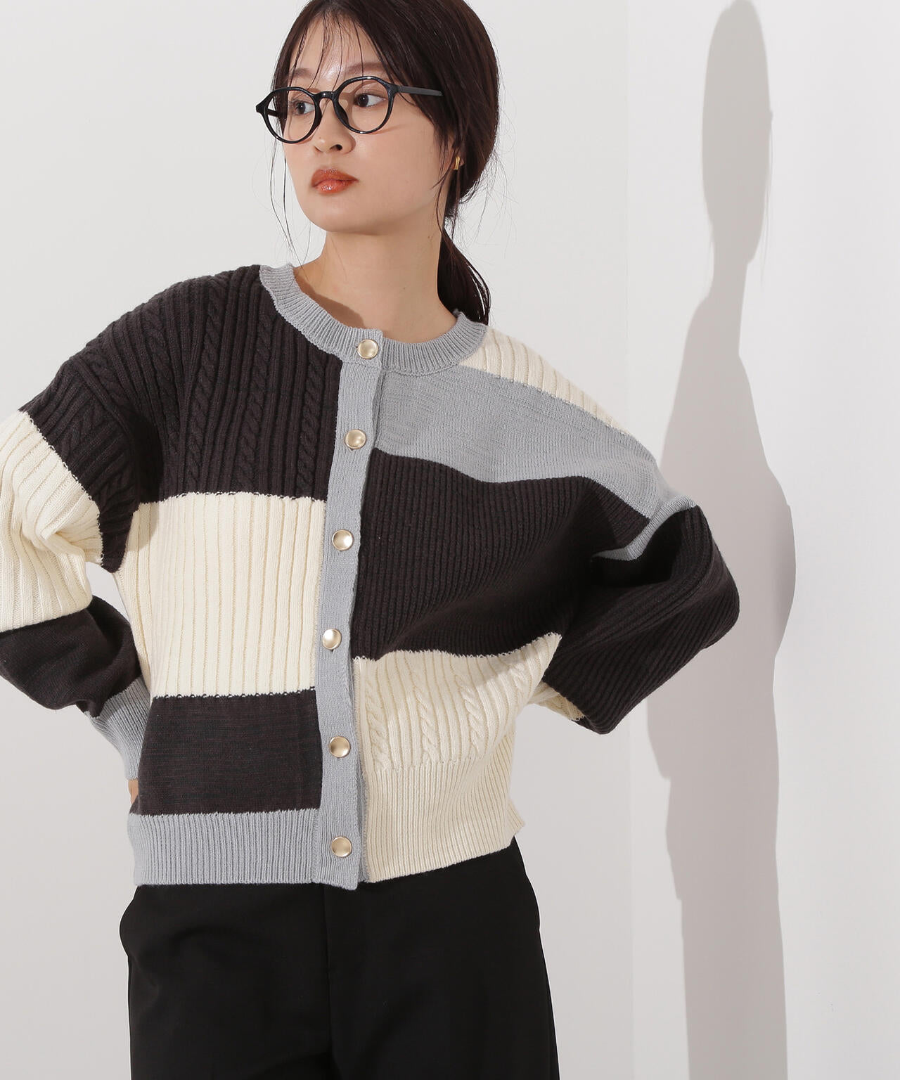 カラーブロッキングカーディガン | N. Natural Beauty Basic*（エヌ