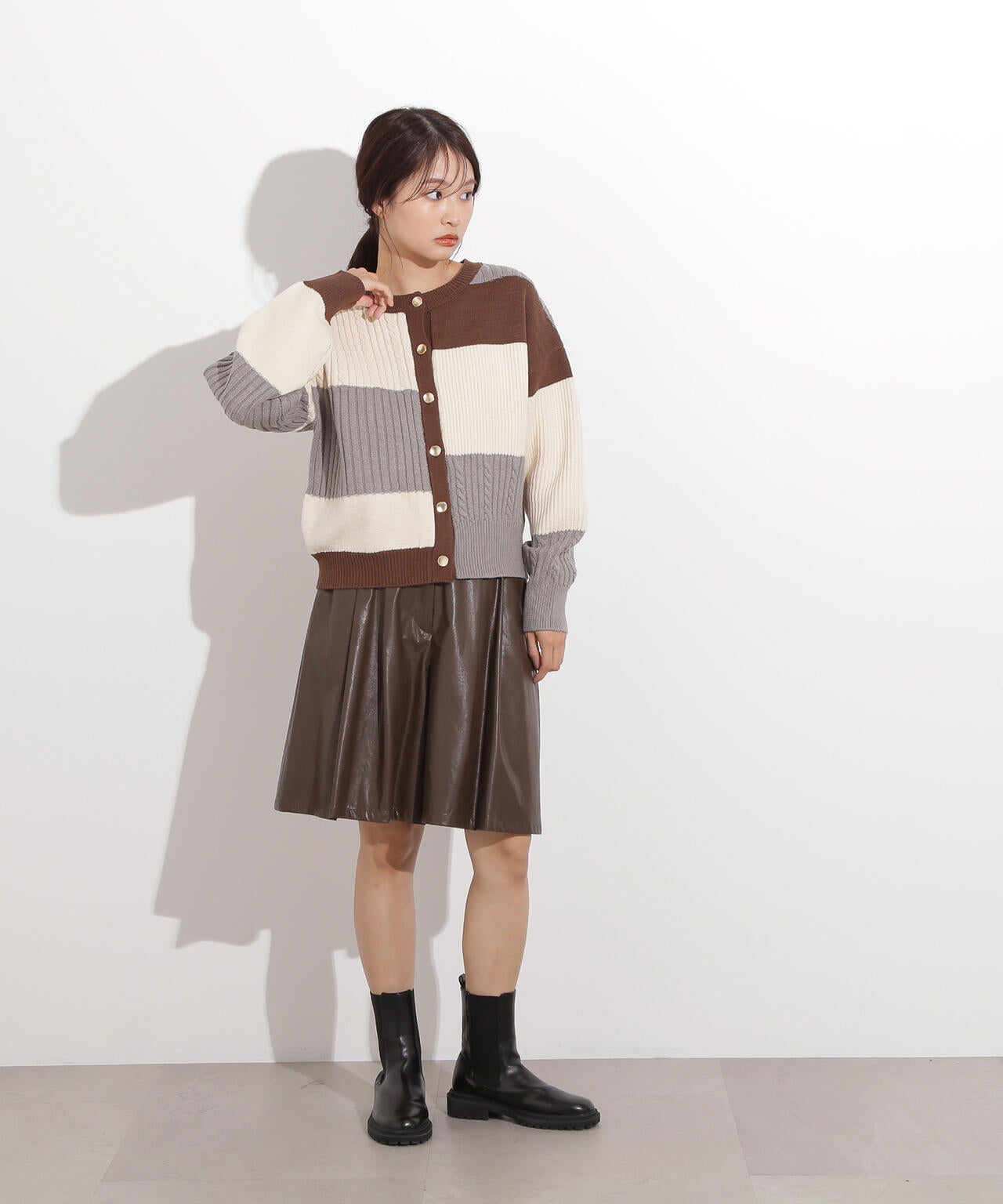 kolorカラー　ドッキングニット　カーディガン　Mサイズ　日本製　極美品 カラーブロッキングカーディガン | N. Natural Beauty Basic*（エヌ