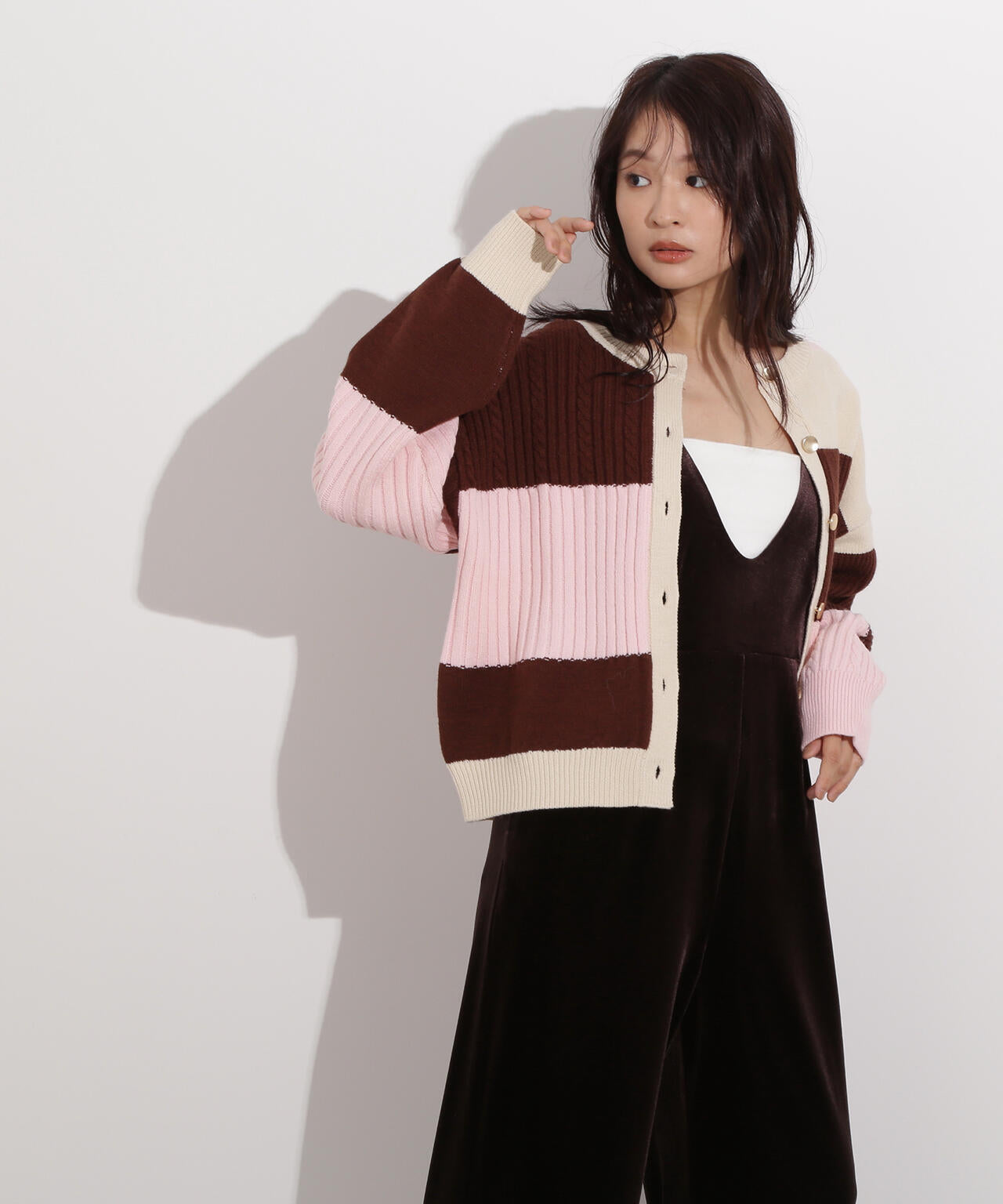 カラーブロッキングカーディガン | N. Natural Beauty Basic*（エヌ