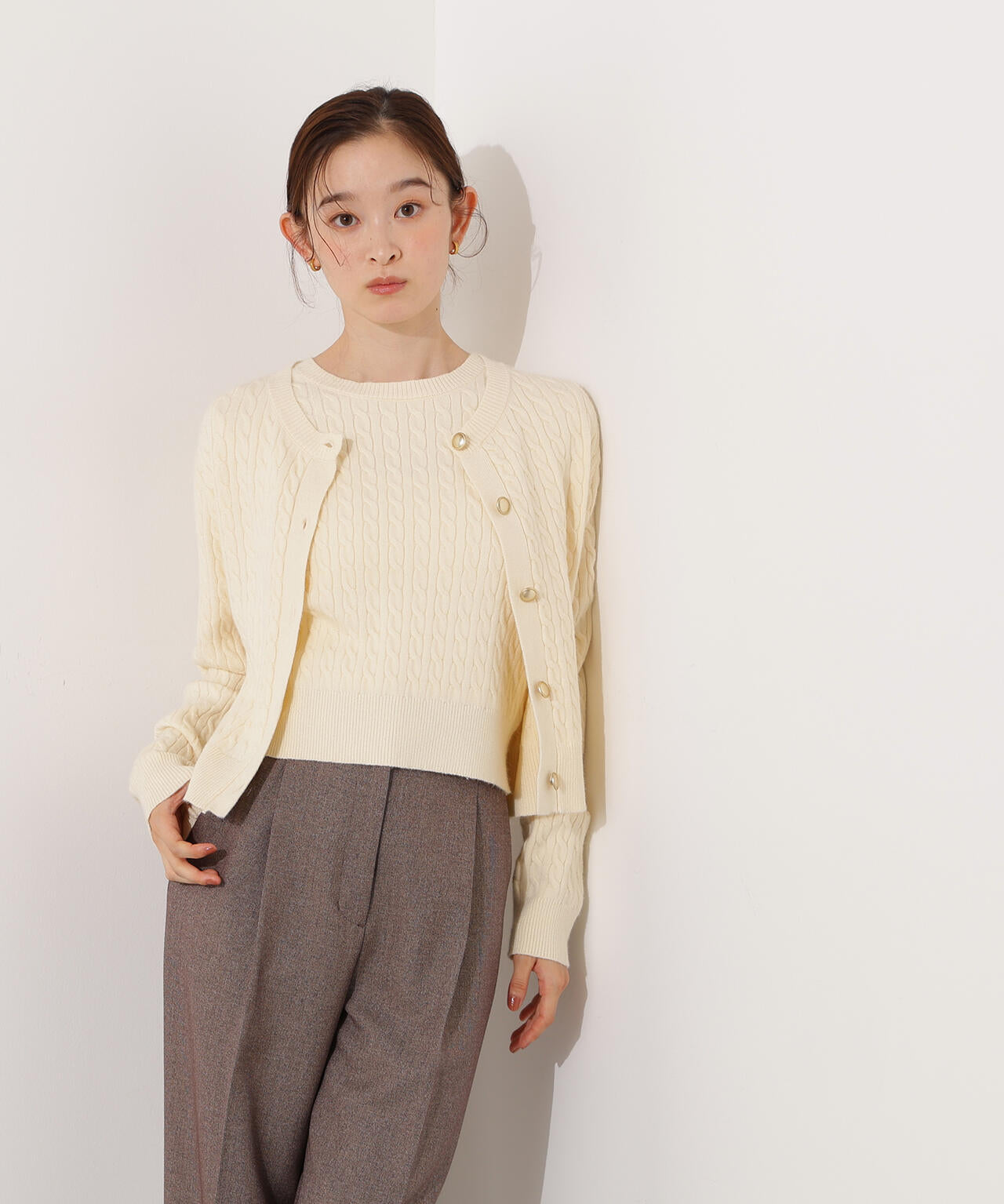 小室安未さん着用】メタルボタンケーブルアンサンブル | N. Natural