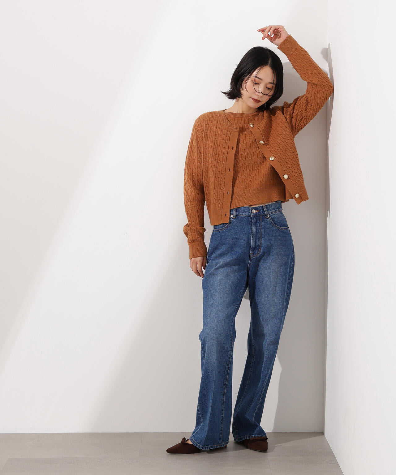 【小室安未さん着用】メタルボタンケーブルアンサンブル