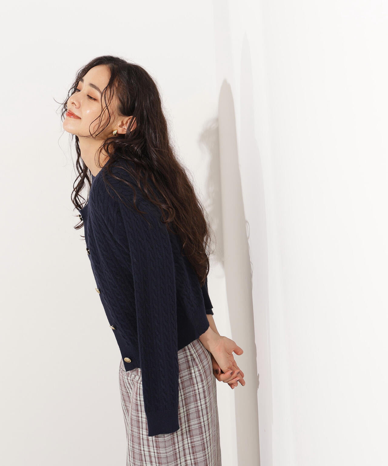 【小室安未さん着用】メタルボタンケーブルアンサンブル