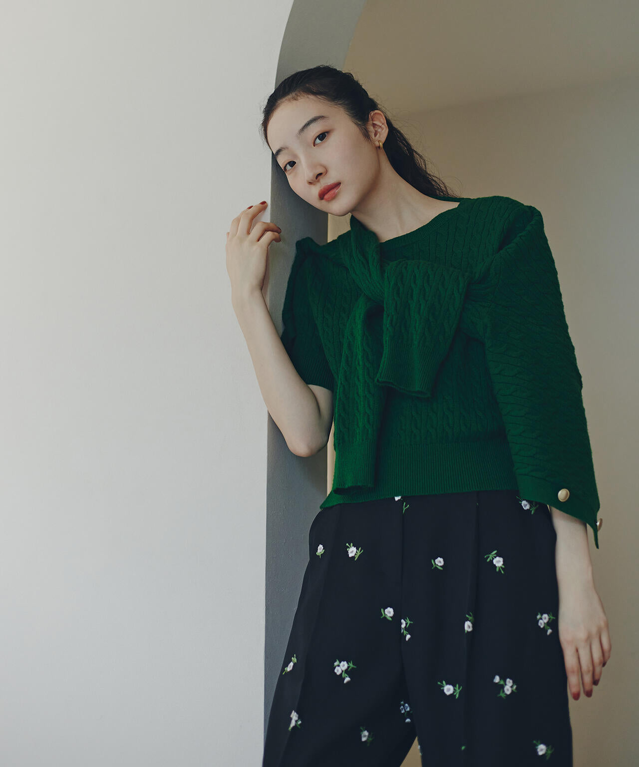 【小室安未さん着用】メタルボタンケーブルアンサンブル