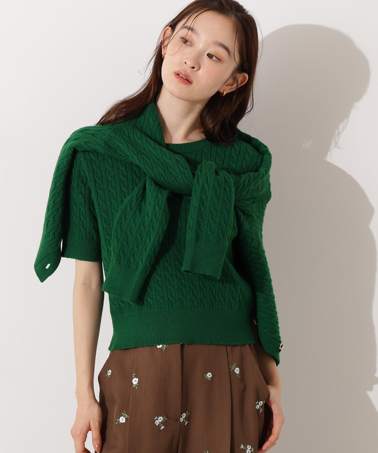 【小室安未さん着用】メタルボタンケーブルアンサンブル