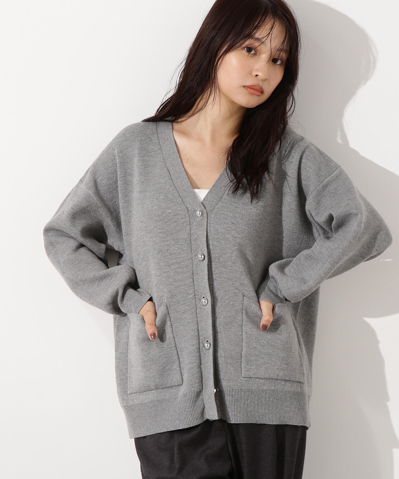【小室安未さん着用】スウェットライクフォルムカーディガン