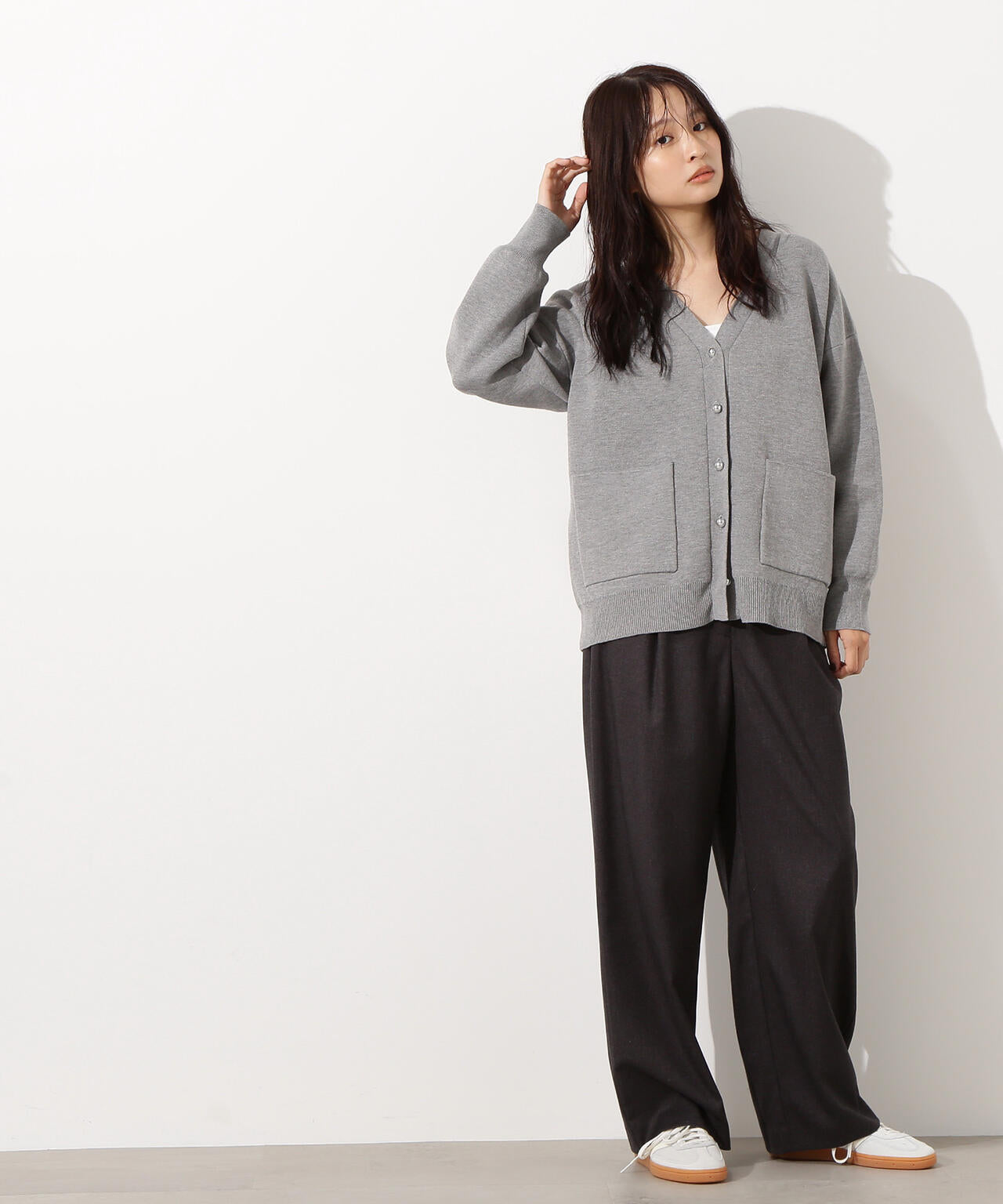 【小室安未さん着用】スウェットライクフォルムカーディガン