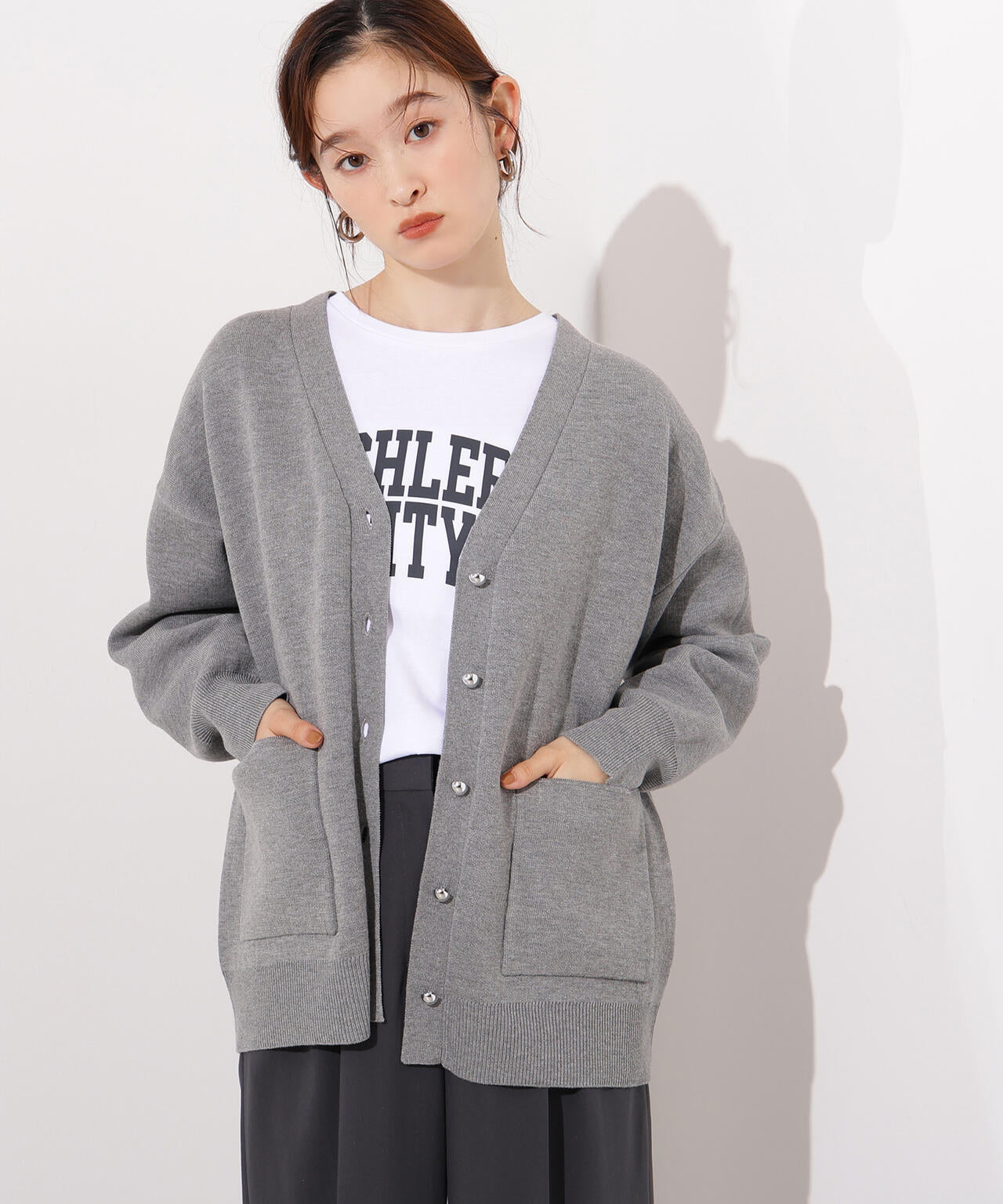 【小室安未さん着用】スウェットライクフォルムカーディガン