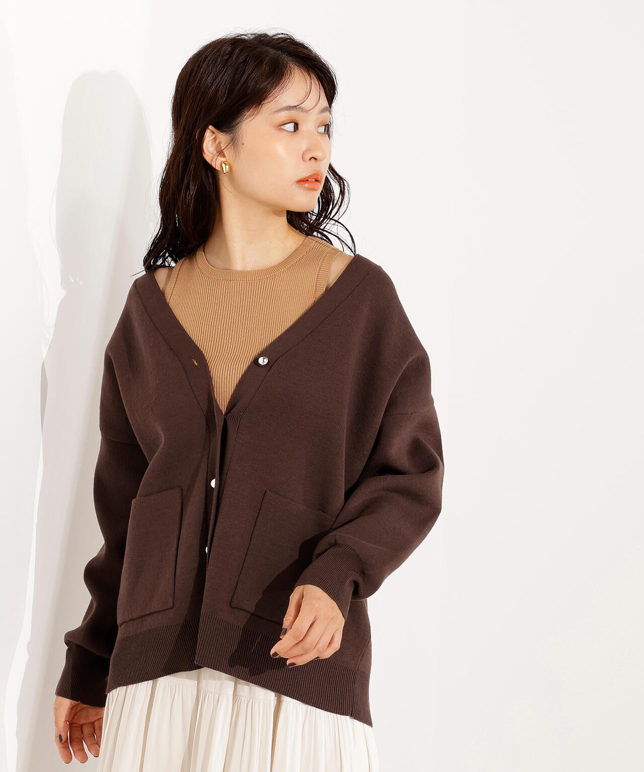 【小室安未さん着用】スウェットライクフォルムカーディガン