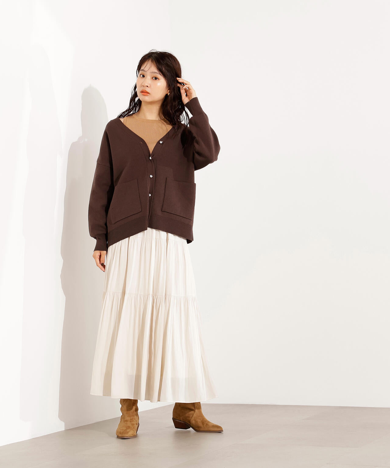【小室安未さん着用】スウェットライクフォルムカーディガン