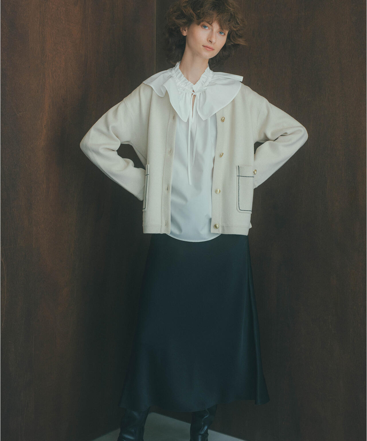 ミドル丈ニットジャケット