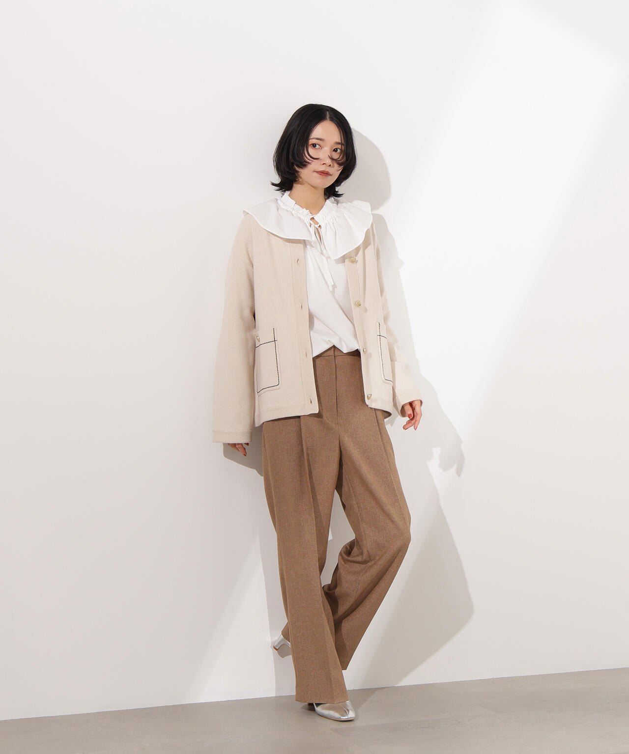 ミドル丈ニットジャケット